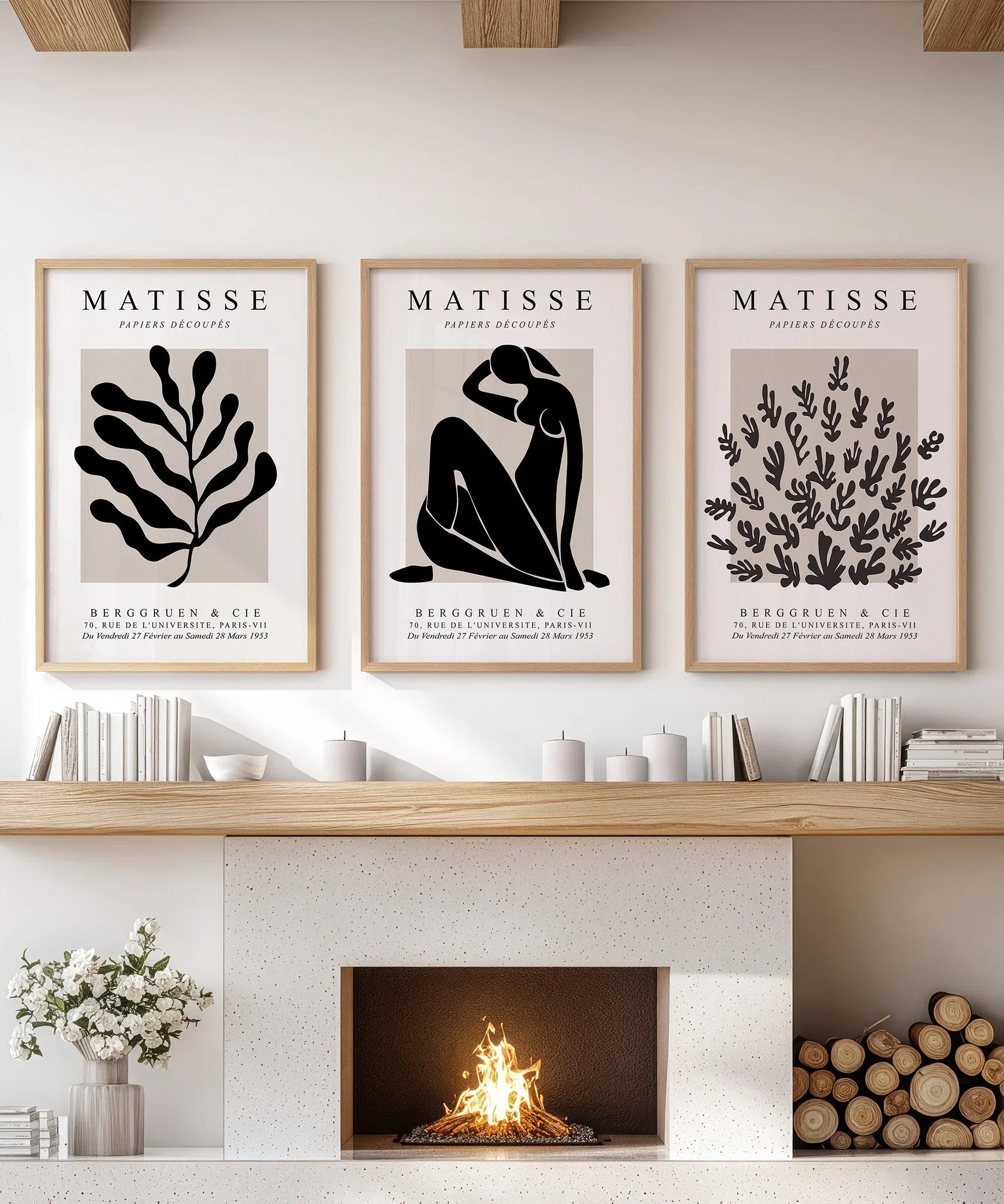Matisse Posters Set of 3. Minimalist Botanical, Figure Prints