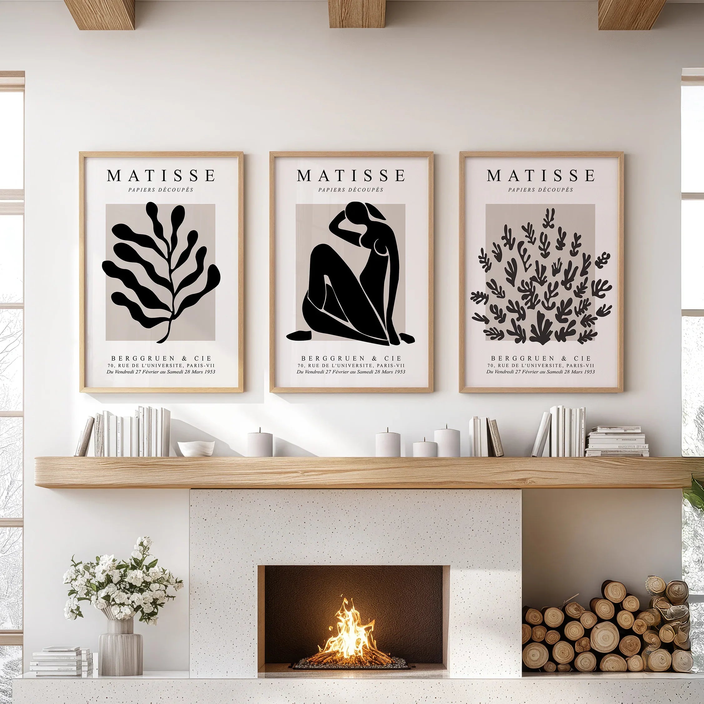 Matisse Posters Set of 3. Minimalist Botanical, Figure Prints