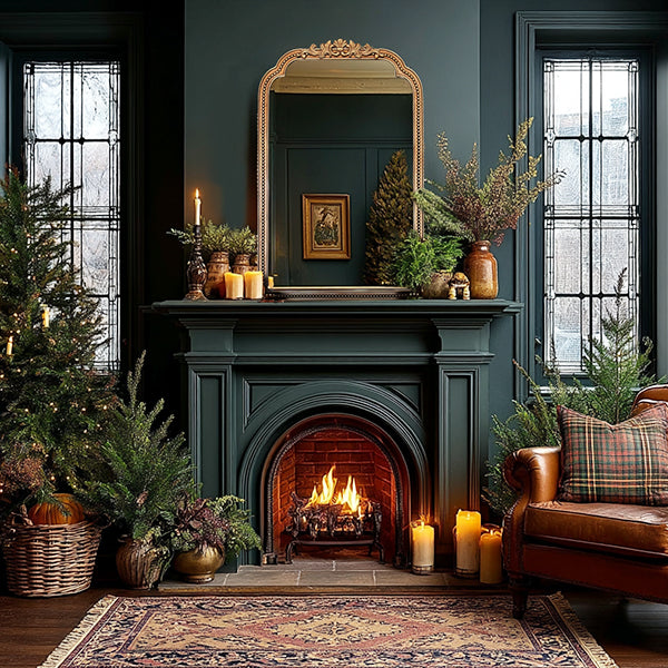Antik inspirierter reich verzierter Goldspiegel