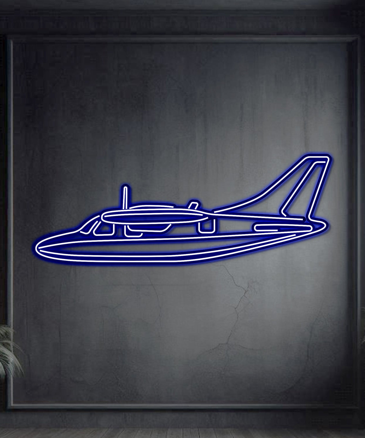 MU-2K Metall-Neon-Flugzeug-Wandkunst - NCN0053