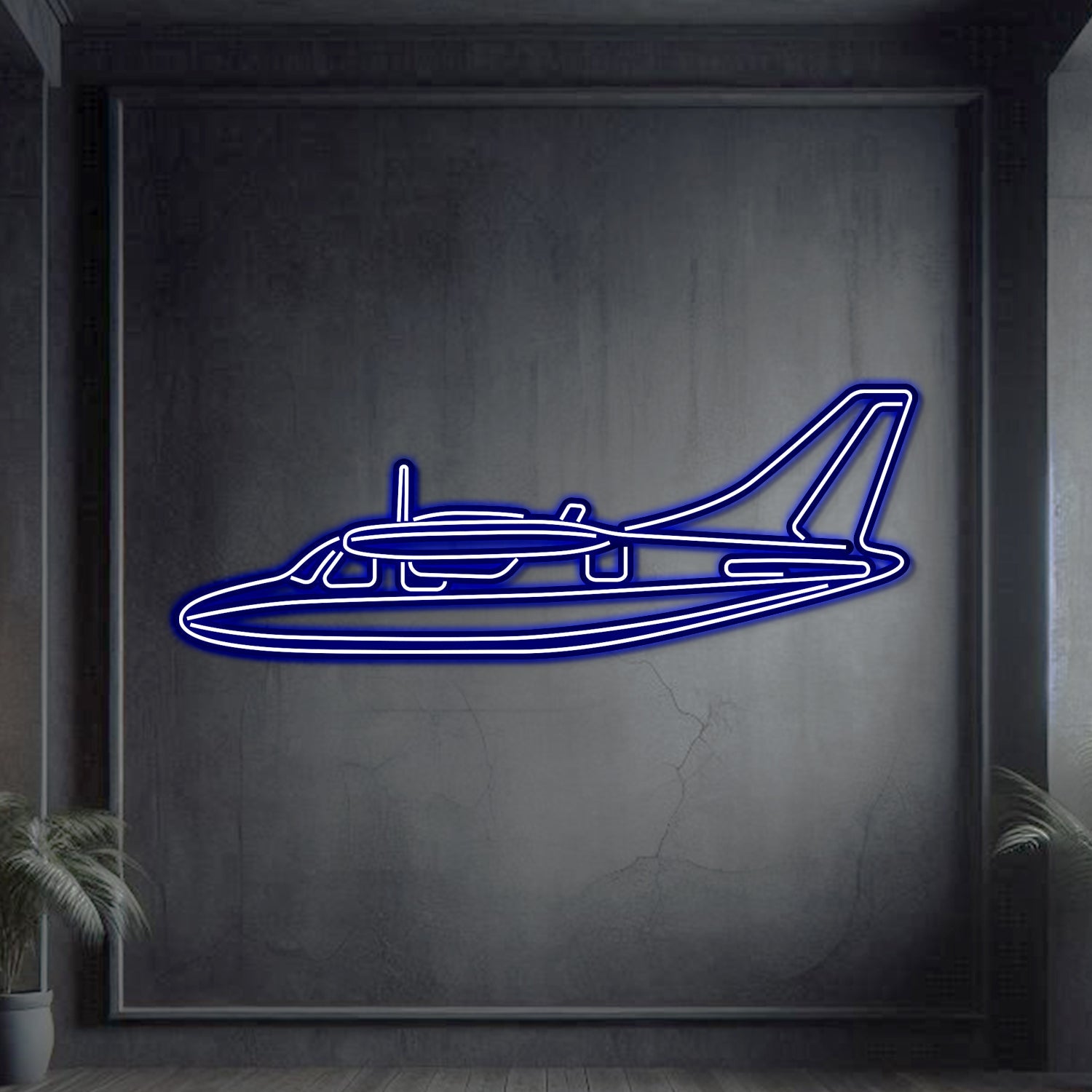 MU-2K Metall-Neon-Flugzeug-Wandkunst - NCN0053