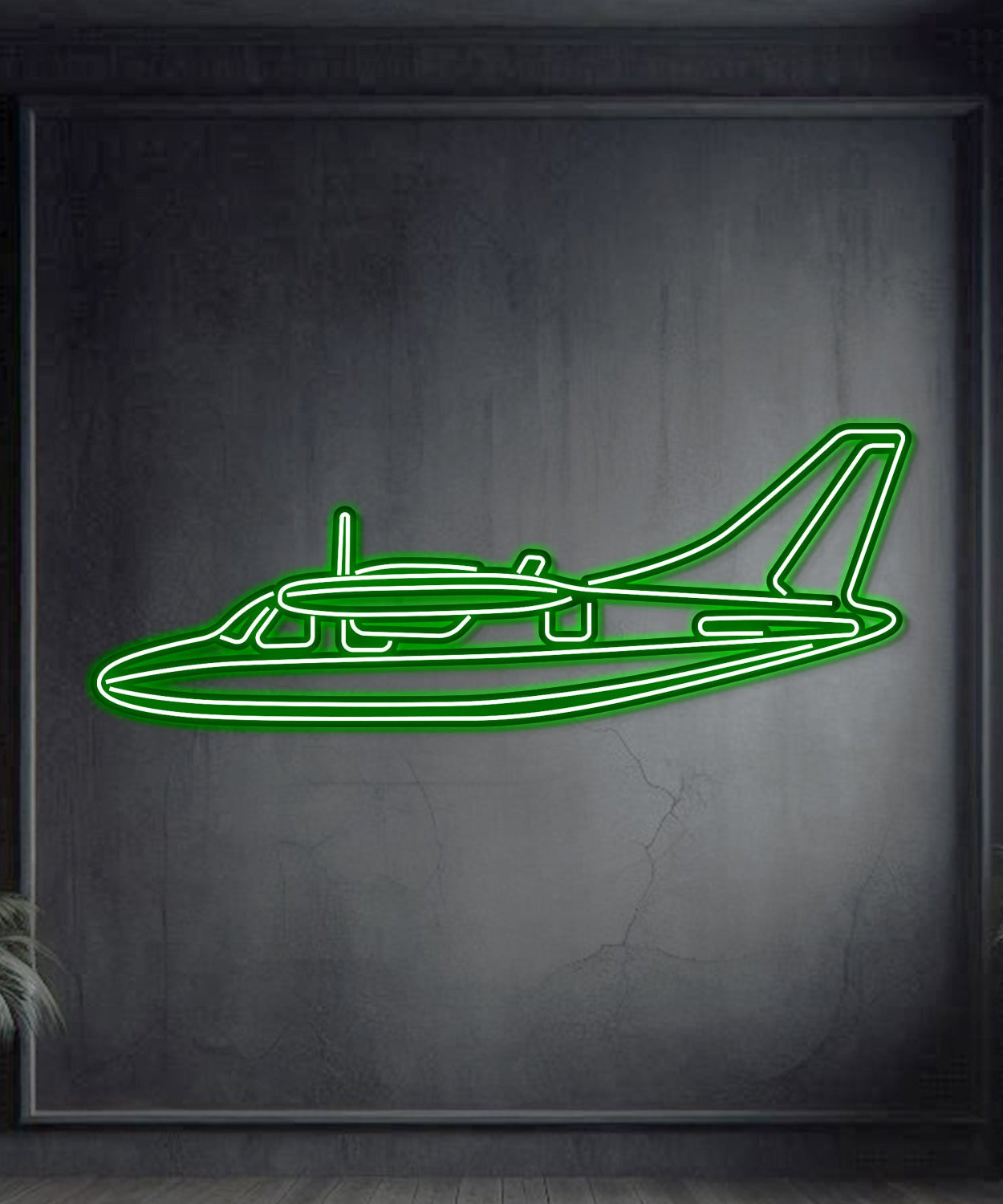 MU-2K Metall-Neon-Flugzeug-Wandkunst - NCN0053