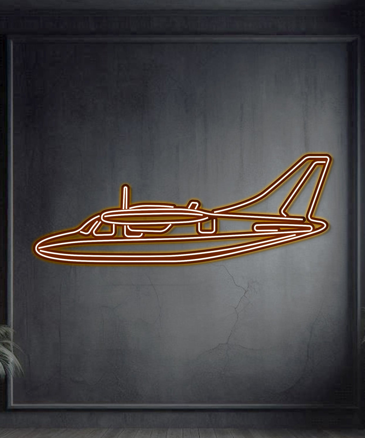 MU-2K Metall-Neon-Flugzeug-Wandkunst - NCN0053