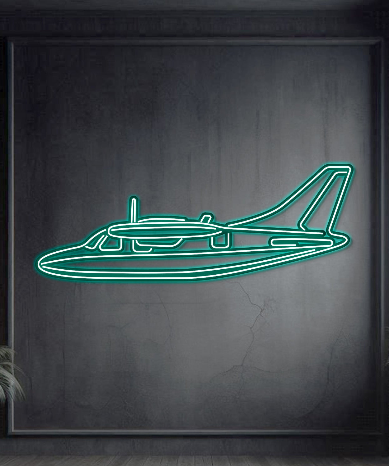 MU-2K Metall-Neon-Flugzeug-Wandkunst - NCN0053