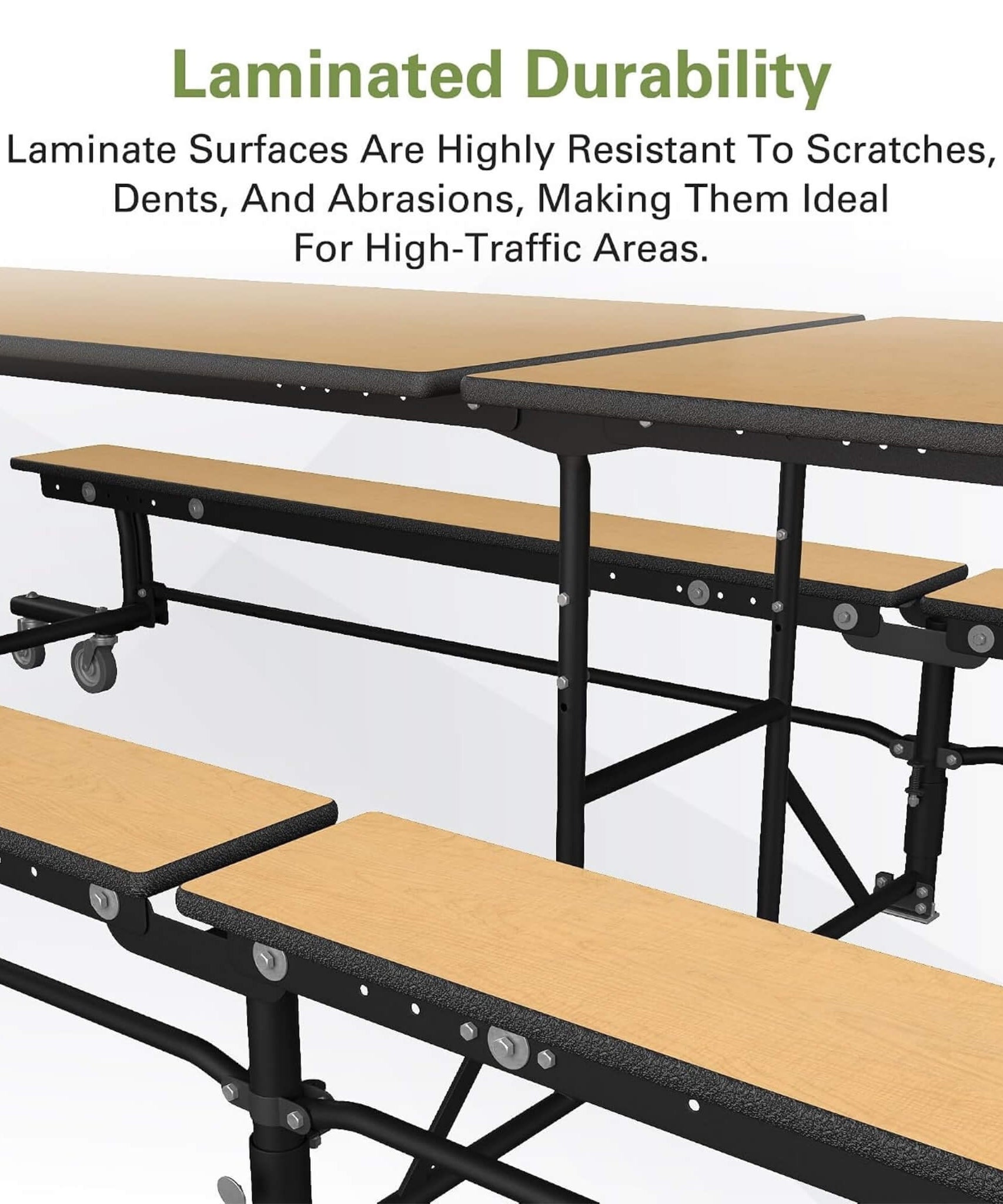 Mobile School Cafeteria Table With Benches And Lift Assist System (SAK39215)