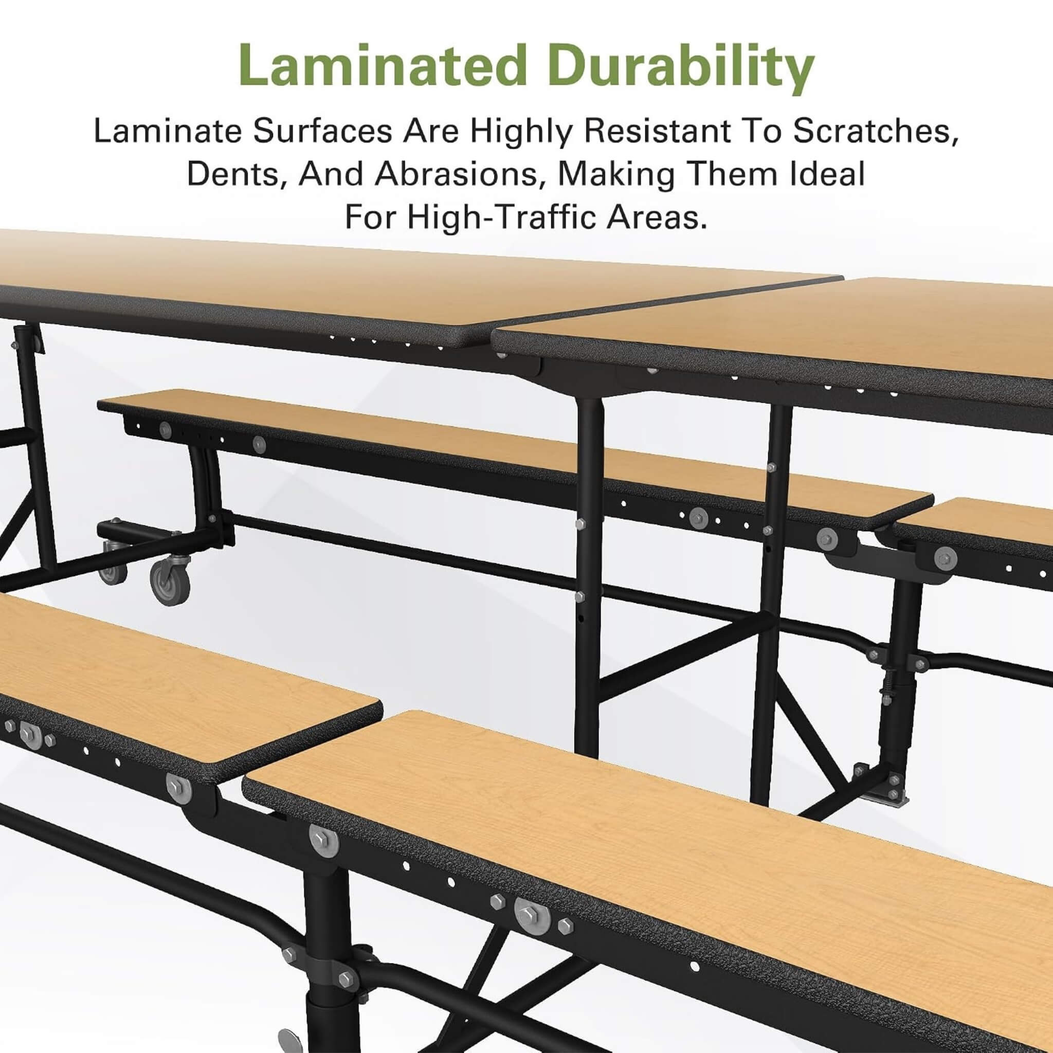 Mobile School Cafeteria Table With Benches And Lift Assist System (SAK39215)