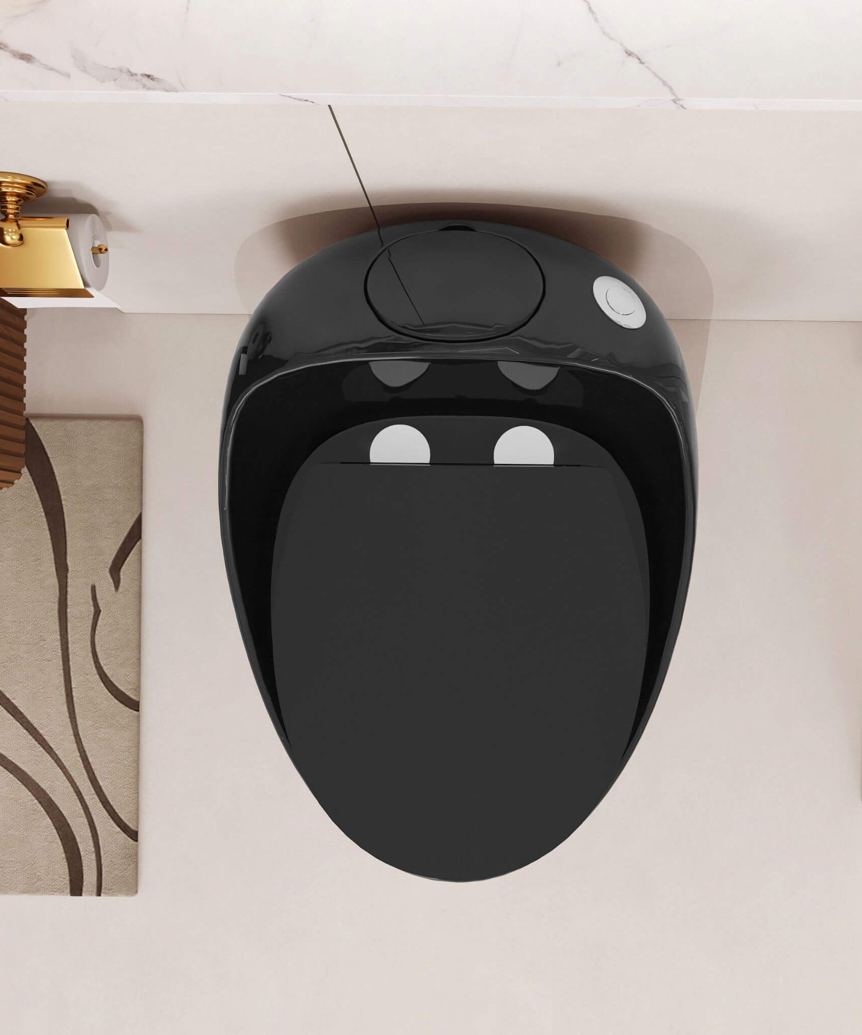 Nuvia Modern 1.28 GPF Single Flush 1-Piece Ceramic Egg-Shaped Toilet (SAK93341)