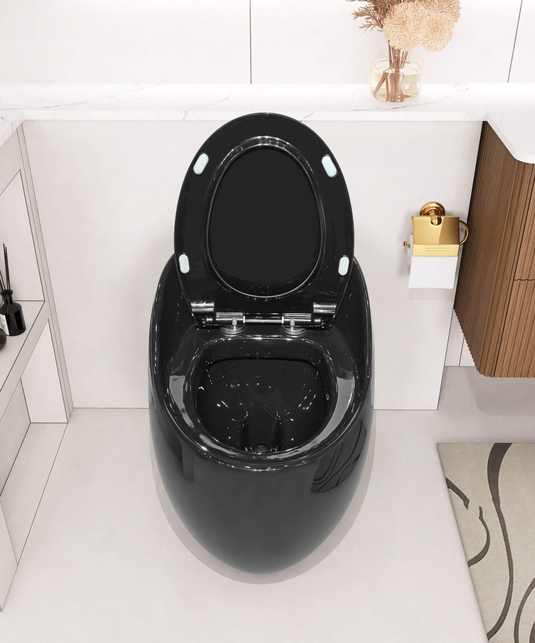 Nuvia Modern 1.28 GPF Single Flush 1-Piece Ceramic Egg-Shaped Toilet (SAK93341)
