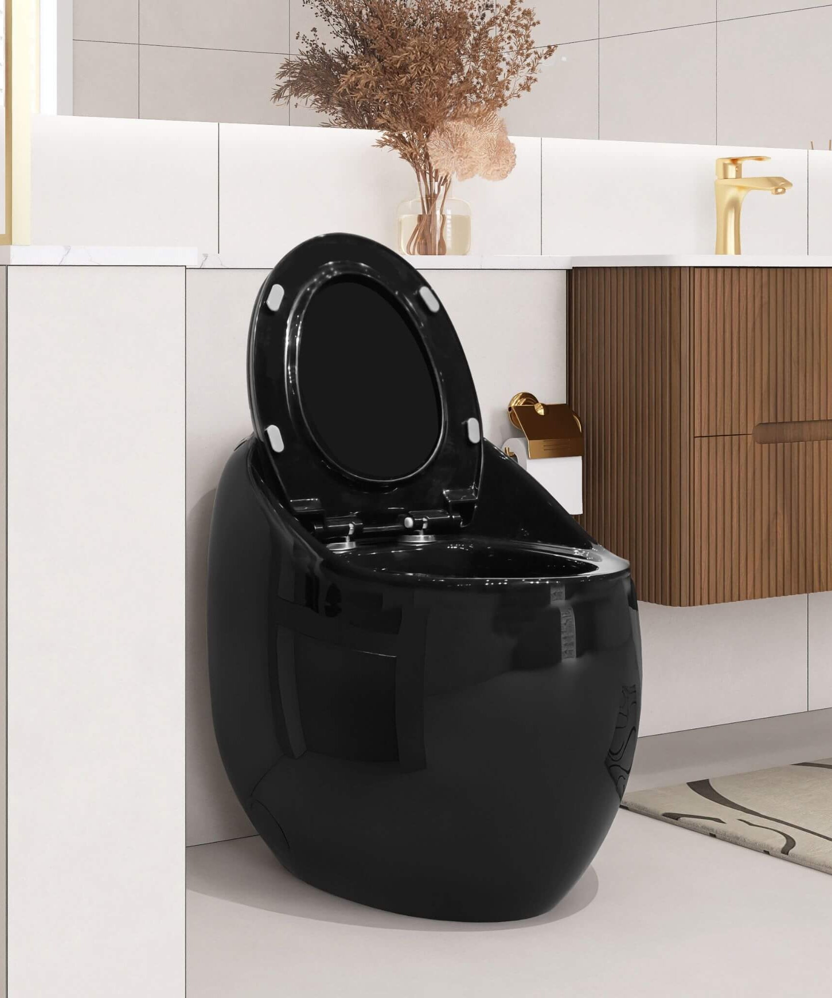Nuvia Modern 1.28 GPF Single Flush 1-Piece Ceramic Egg-Shaped Toilet (SAK93341)