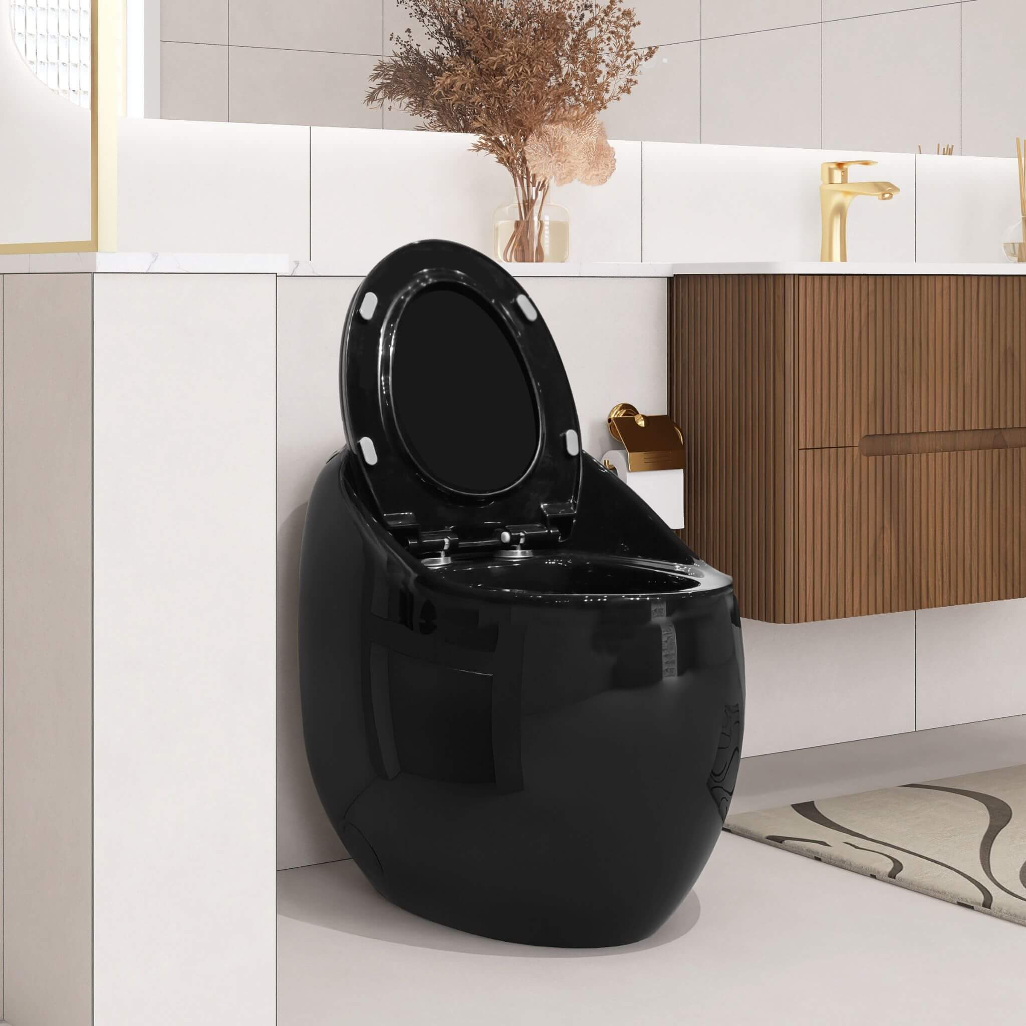Nuvia Modern 1.28 GPF Single Flush 1-Piece Ceramic Egg-Shaped Toilet (SAK93341)