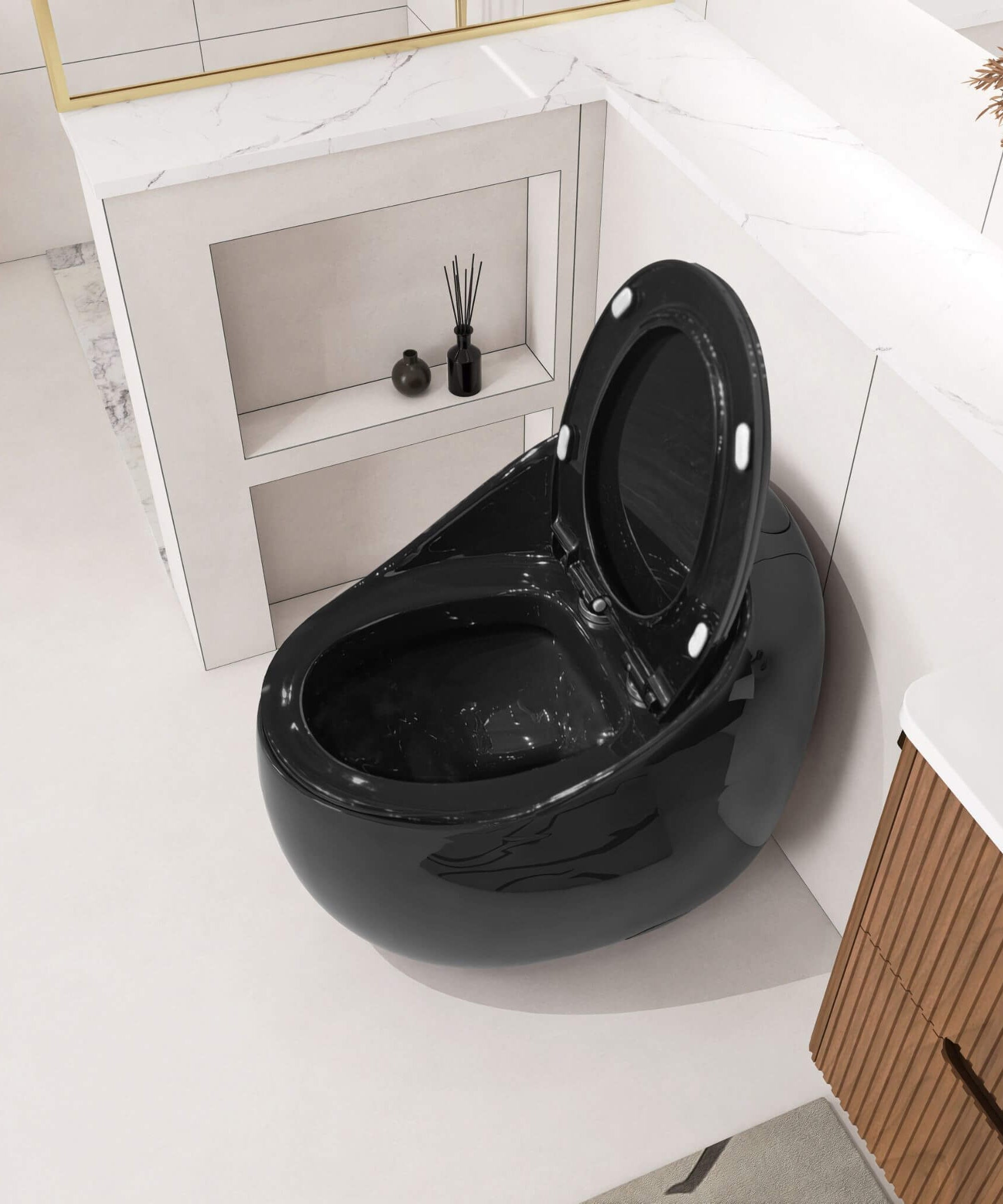 Nuvia Modern 1.28 GPF Single Flush 1-Piece Ceramic Egg-Shaped Toilet (SAK93341)