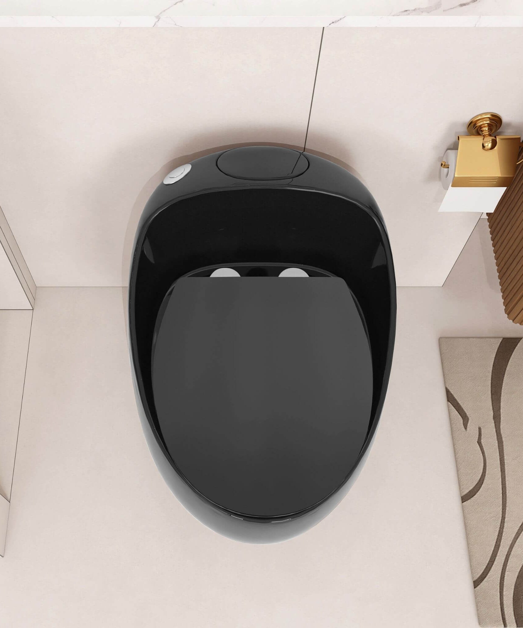 Nuvia Modern 1.28 GPF Single Flush 1-Piece Ceramic Egg-Shaped Toilet (SAK93341)