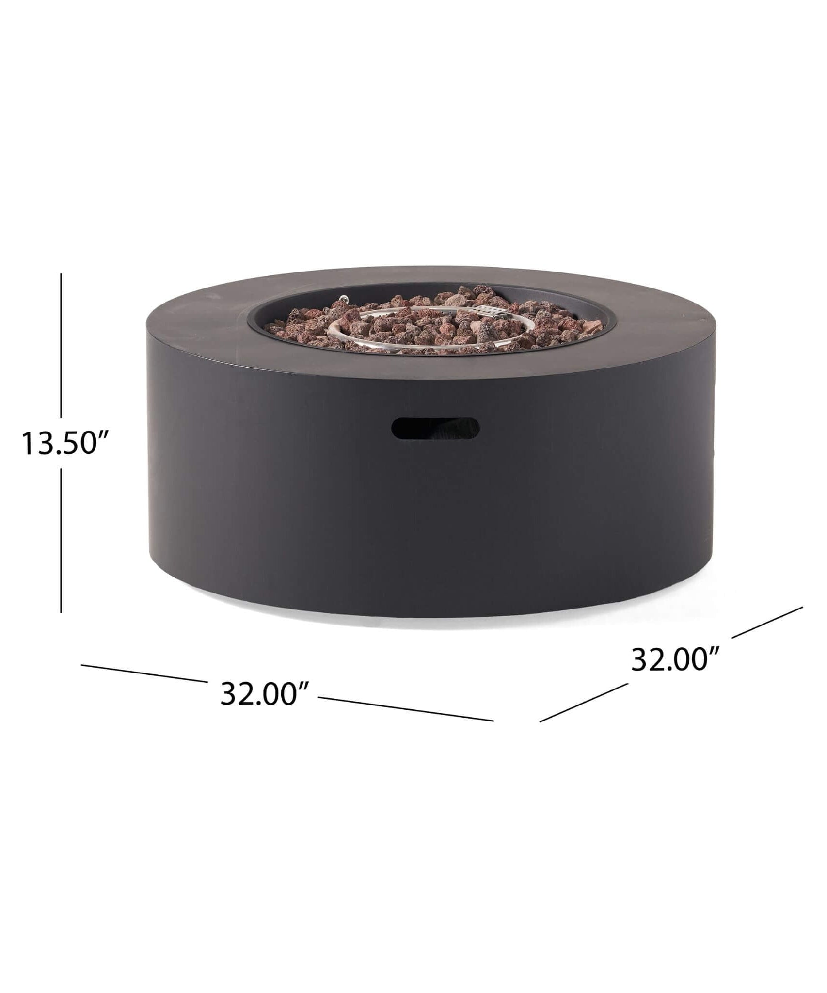 Alora Modern 32-Inch 40K BTU Round Iron Propane Fire Pit (SAK29102)