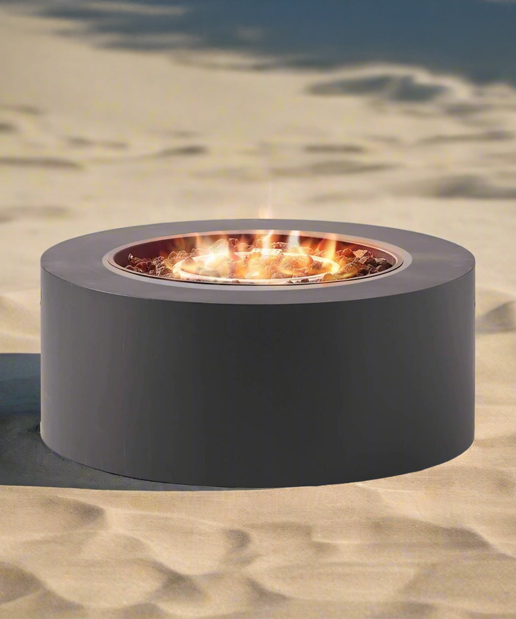 Alora Modern 32-Inch 40K BTU Round Iron Propane Fire Pit (SAK29102)