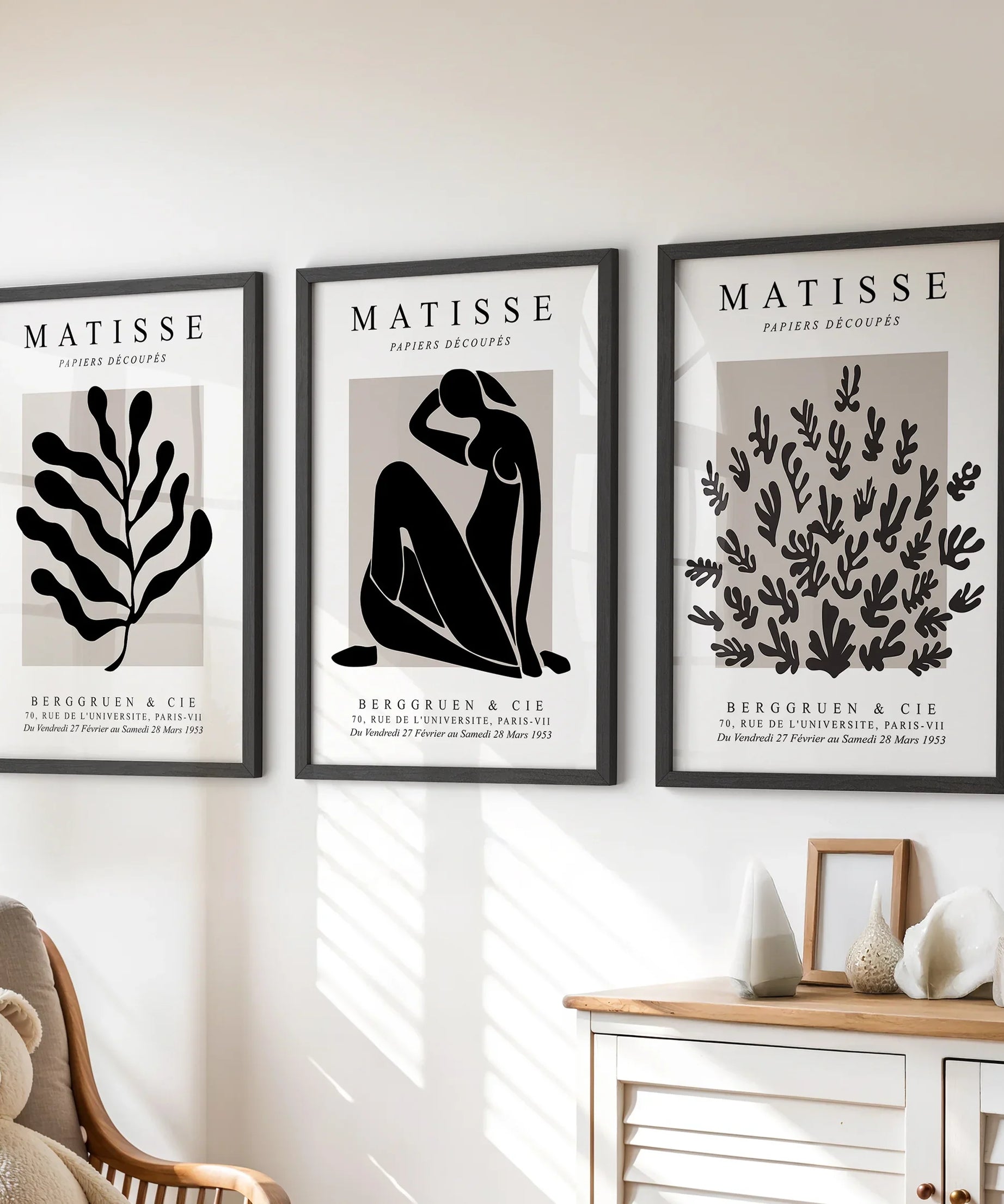 Matisse Posters Set of 3. Minimalist Botanical, Figure Prints