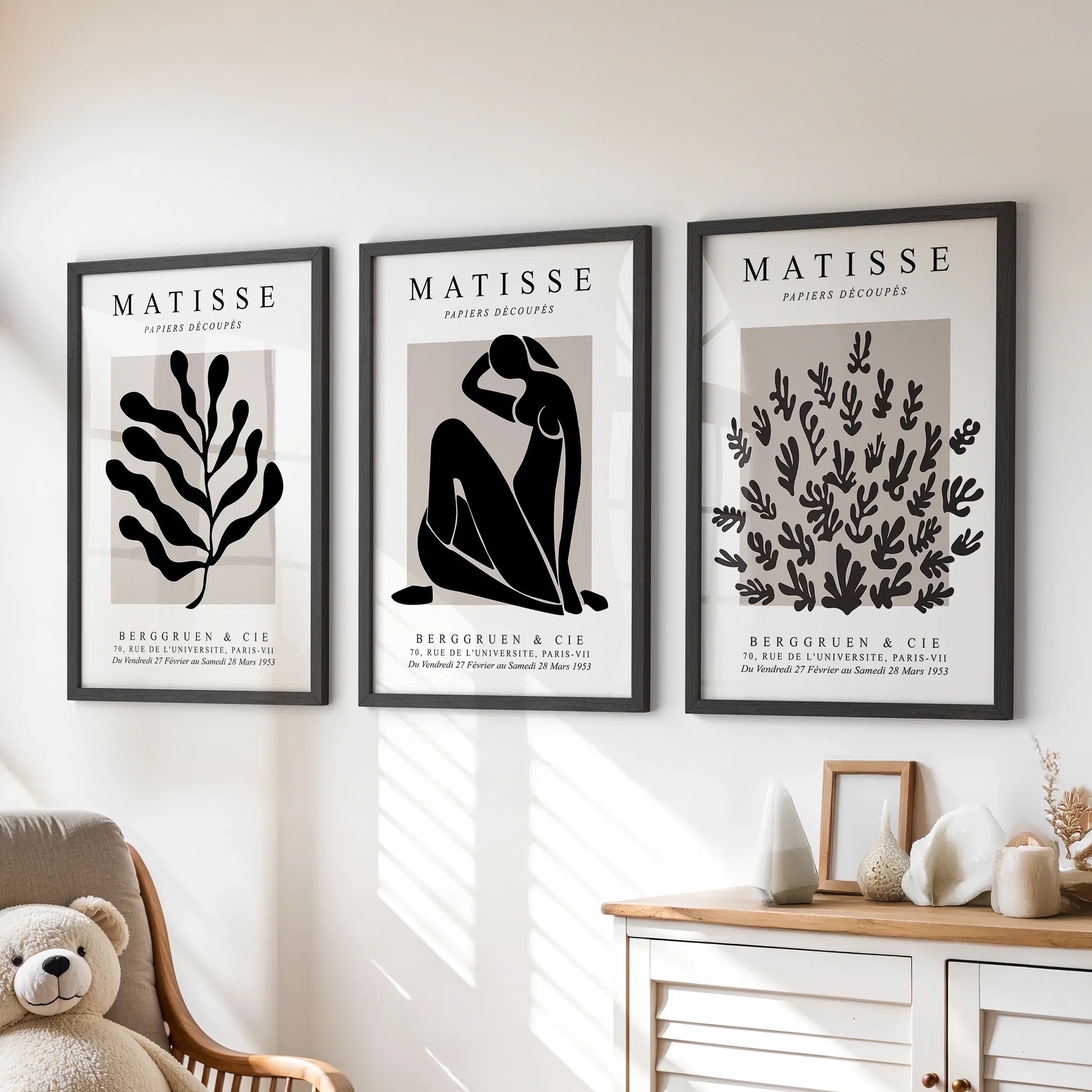 Matisse Posters Set of 3. Minimalist Botanical, Figure Prints