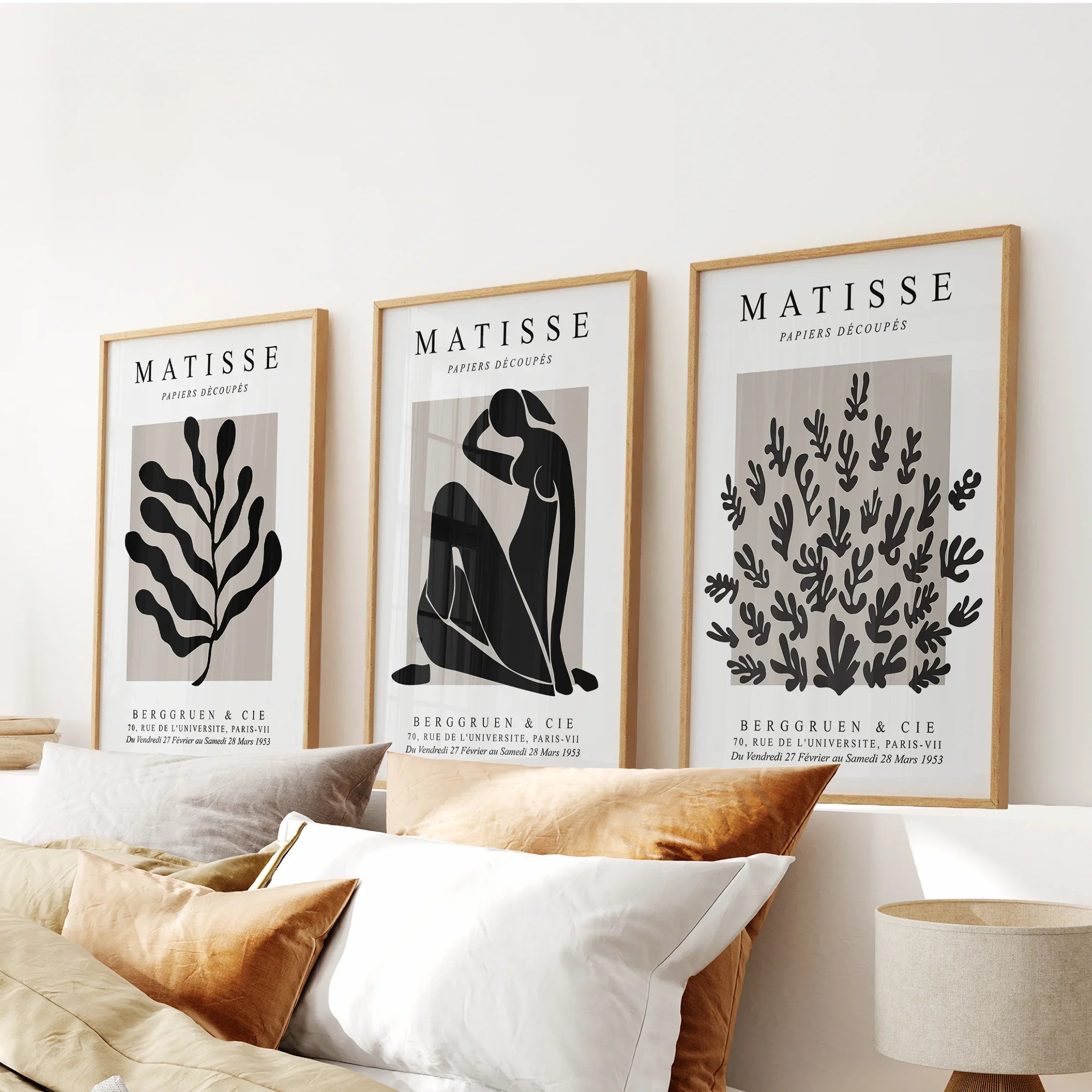 Matisse Posters Set of 3. Minimalist Botanical, Figure Prints