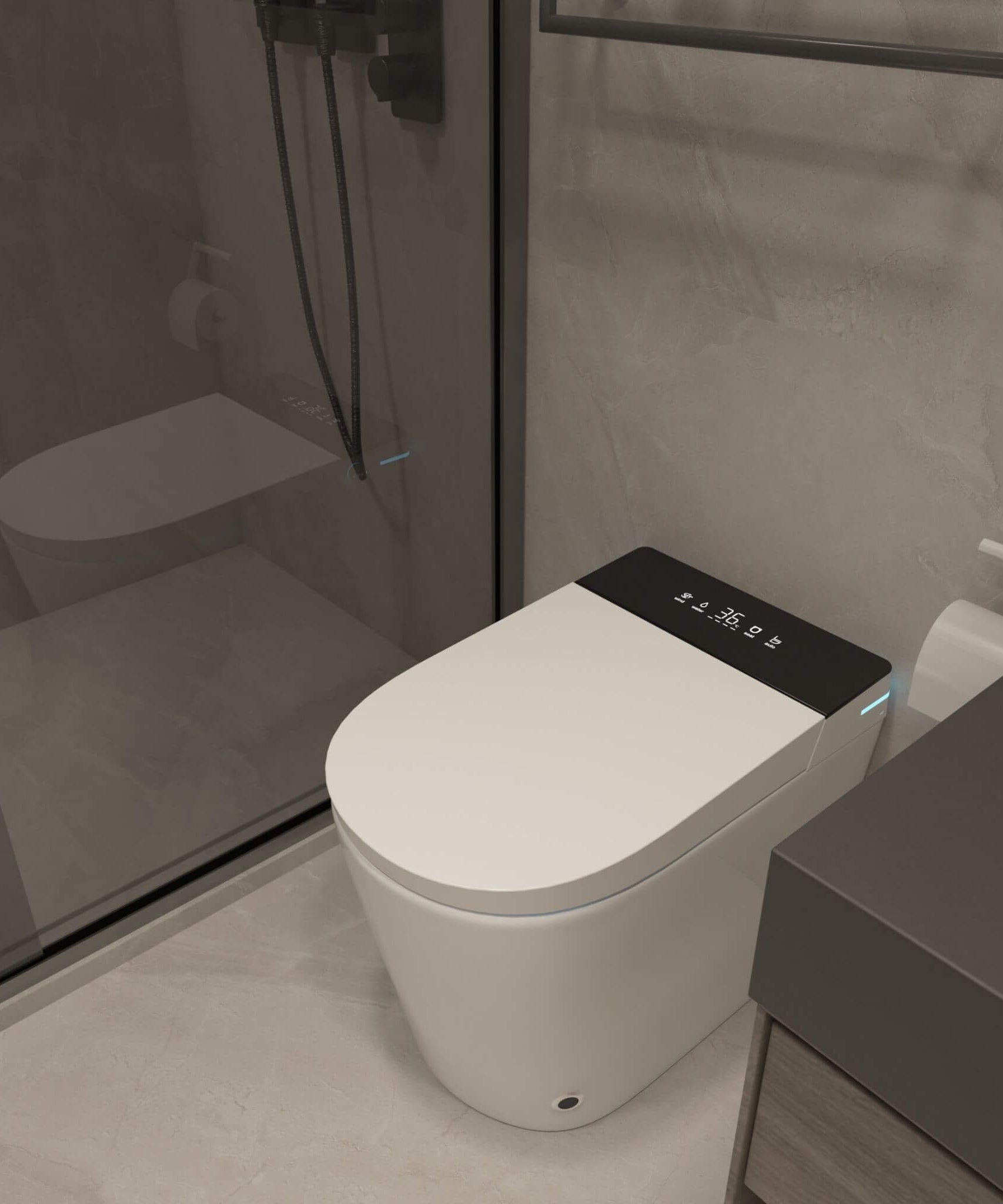 Nuvia Modern Compact Smart Tankless Toilet With Bidet, Auto Open, Auto Flush, Heated Seat And Air Dryer (SAK51990)