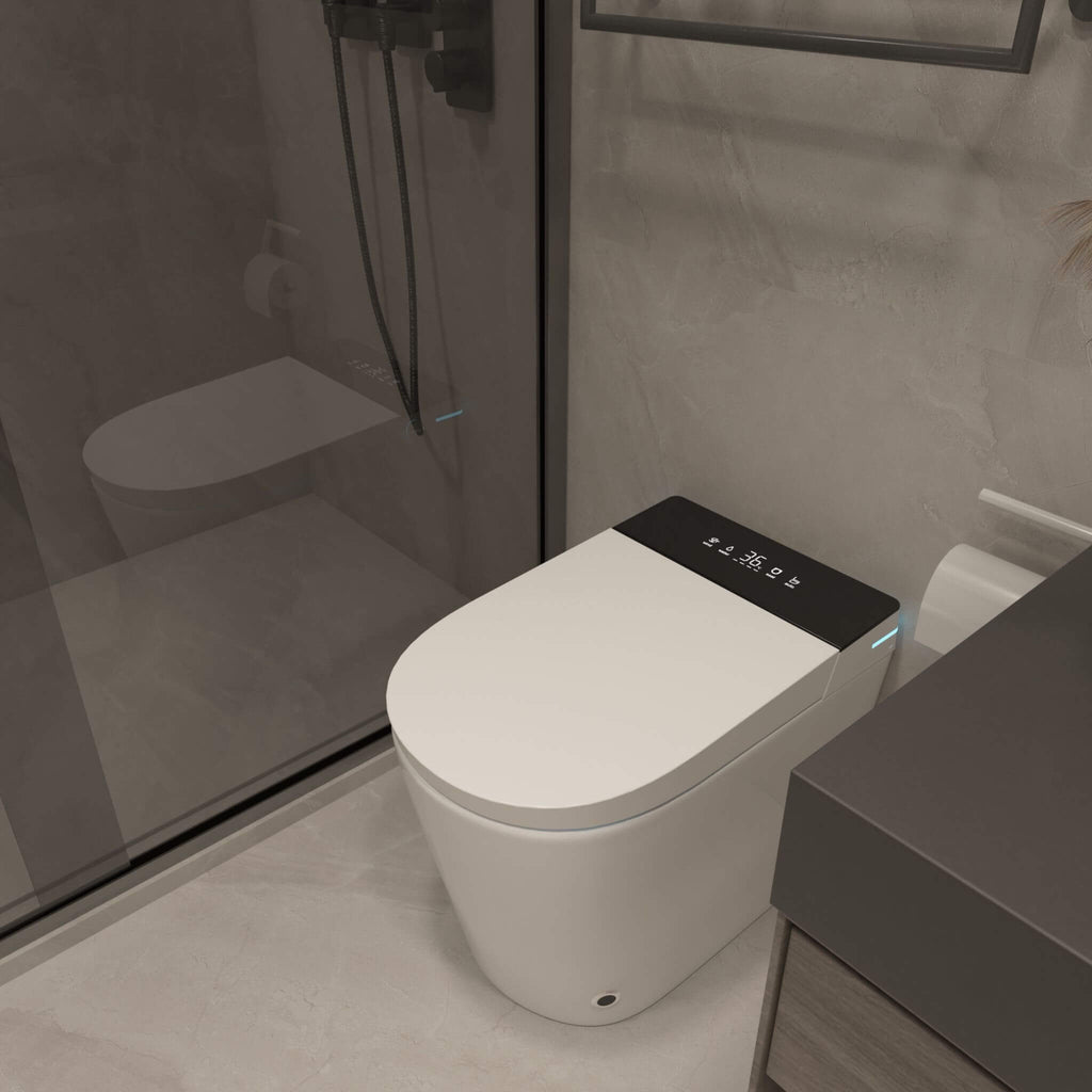 Nuvia Modern Compact Smart Tankless Toilet With Bidet, Auto Open, Auto Flush, Heated Seat And Air Dryer (SAK51990)