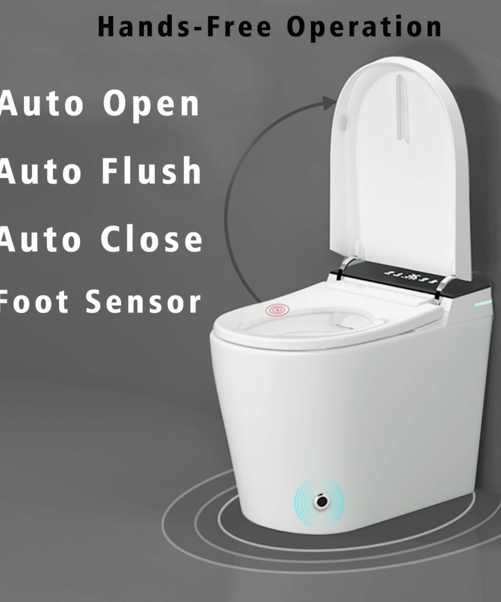 Nuvia Modern Compact Smart Tankless Toilet With Bidet, Auto Open, Auto Flush, Heated Seat And Air Dryer (SAK51990)