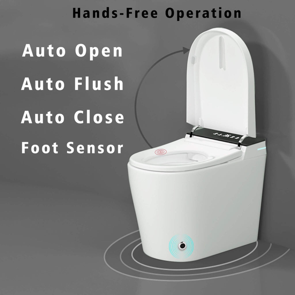 Nuvia Modern Compact Smart Tankless Toilet With Bidet, Auto Open, Auto Flush, Heated Seat And Air Dryer (SAK51990)