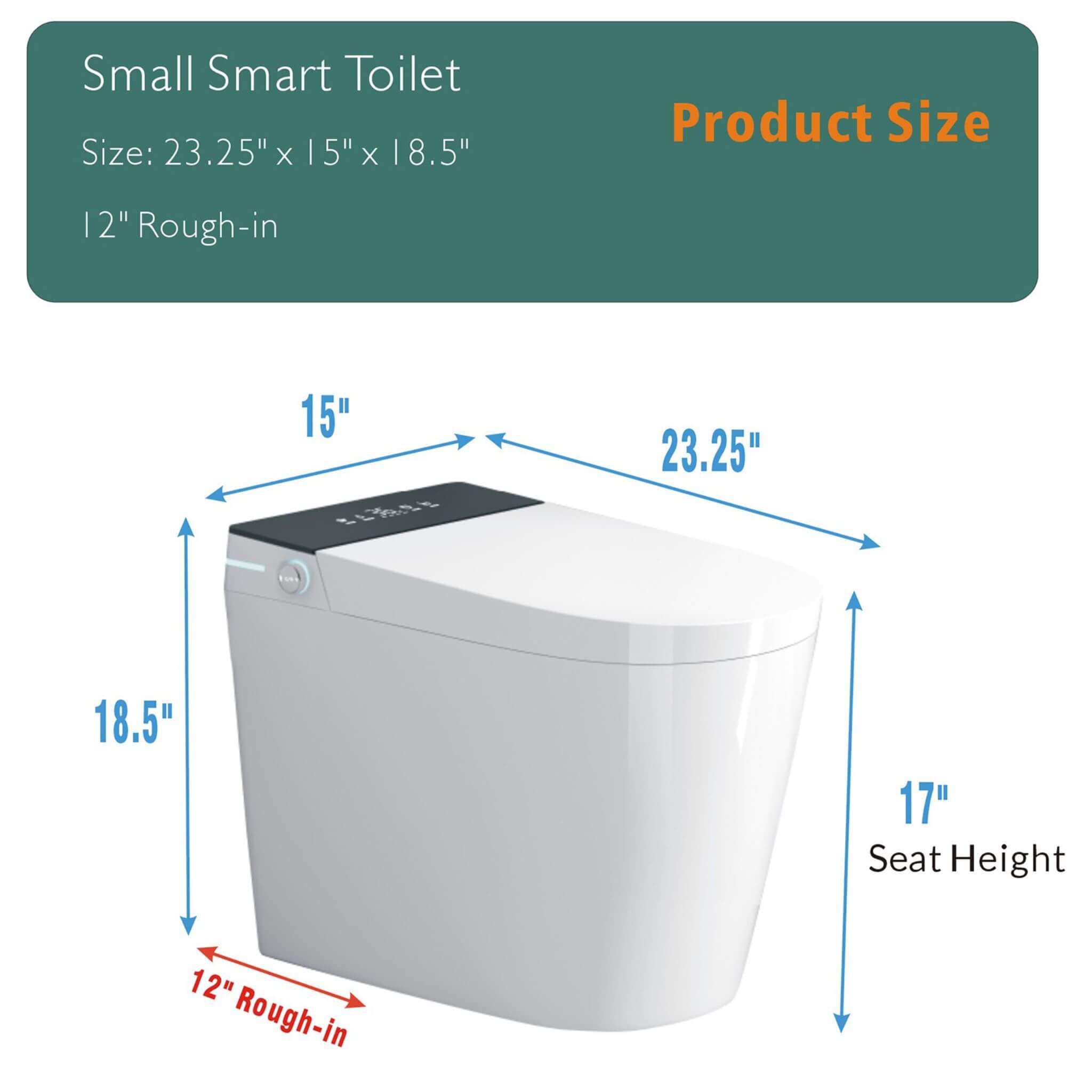 Nuvia Modern Compact Smart Tankless Toilet With Bidet, Auto Open, Auto Flush, Heated Seat And Air Dryer (SAK51990)