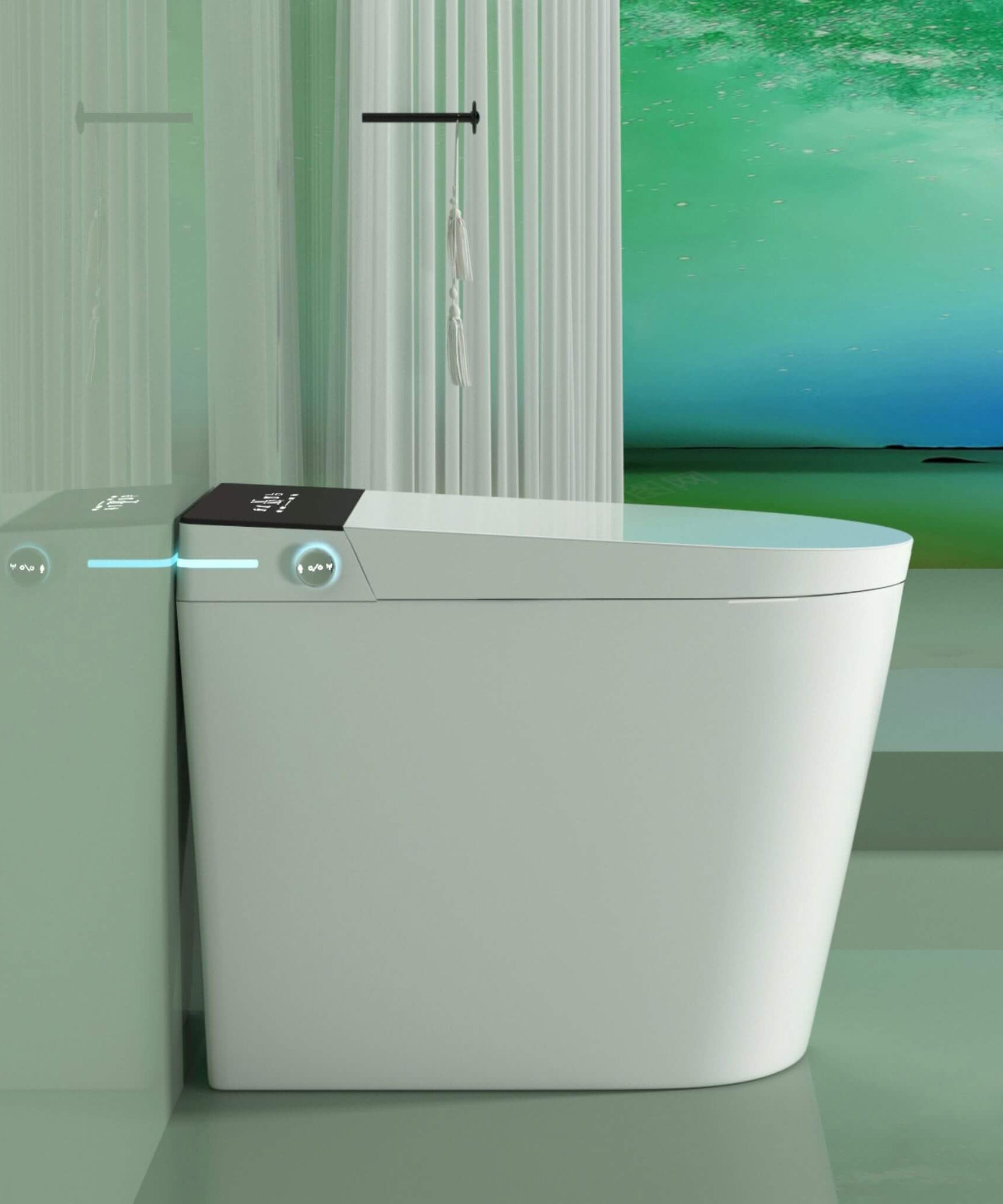 Nuvia Modern Compact Smart Tankless Toilet With Bidet, Auto Open, Auto Flush, Heated Seat And Air Dryer (SAK51990)