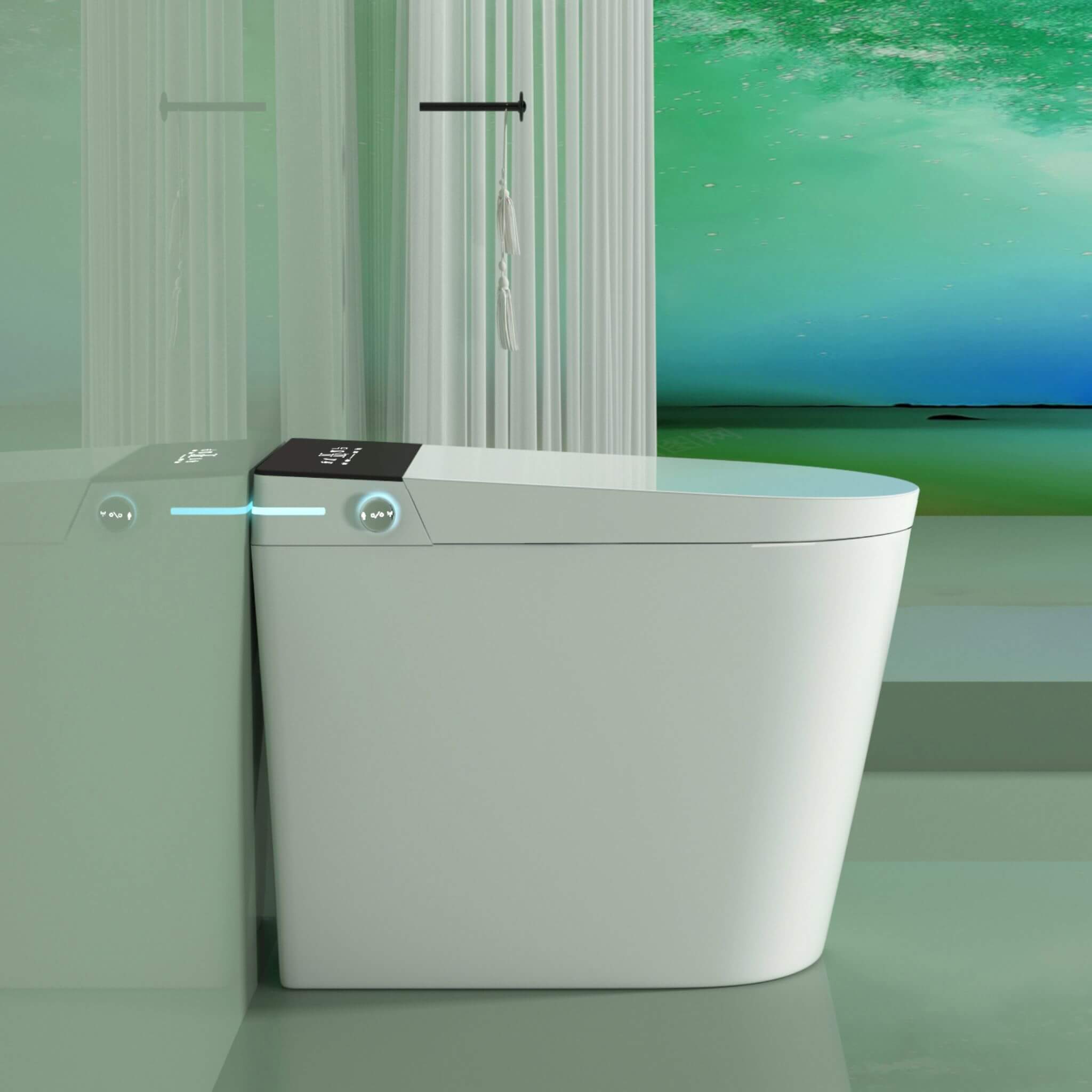 Nuvia Modern Compact Smart Tankless Toilet With Bidet, Auto Open, Auto Flush, Heated Seat And Air Dryer (SAK51990)