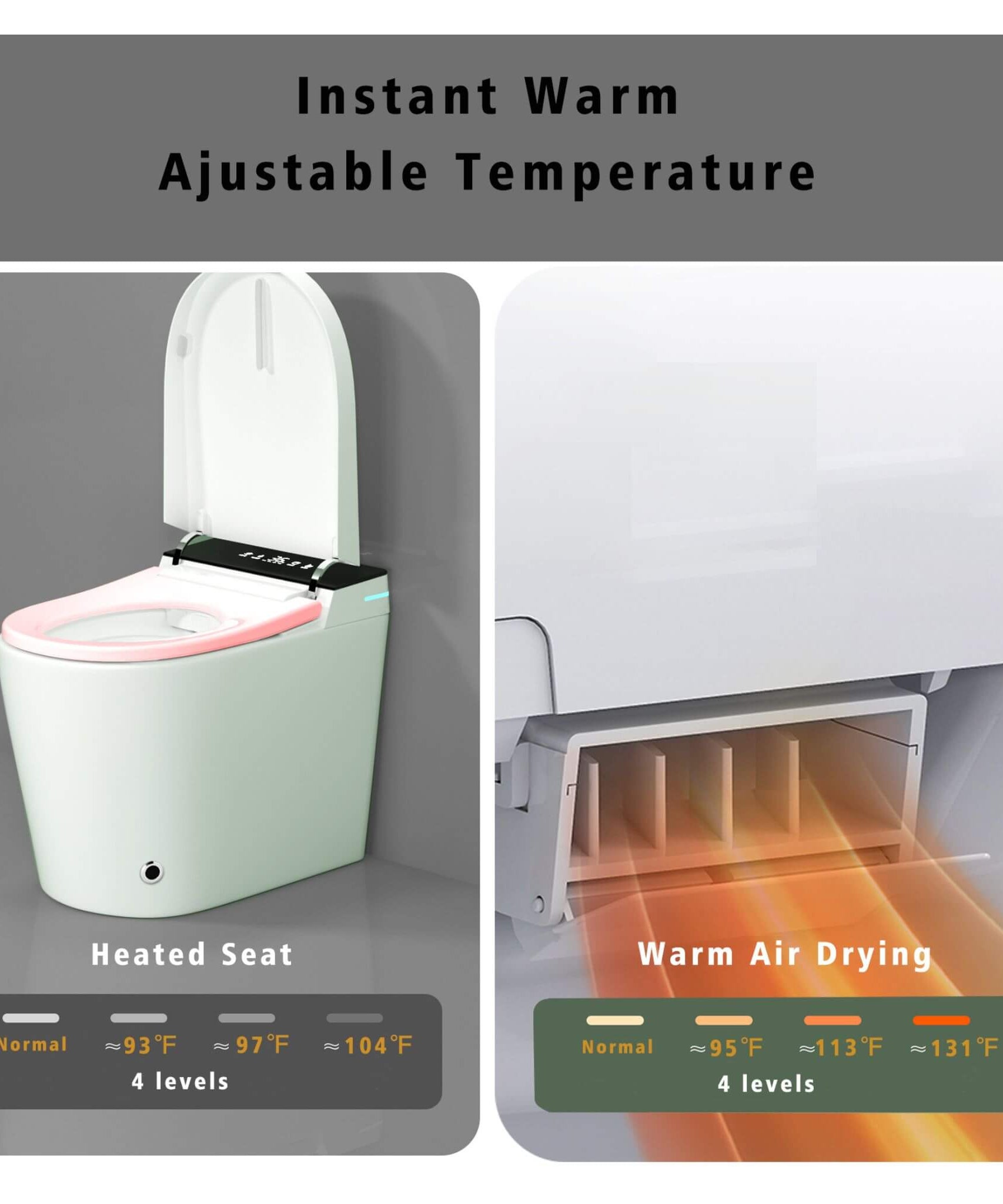 Nuvia Modern Compact Smart Tankless Toilet With Bidet, Auto Open, Auto Flush, Heated Seat And Air Dryer (SAK51990)