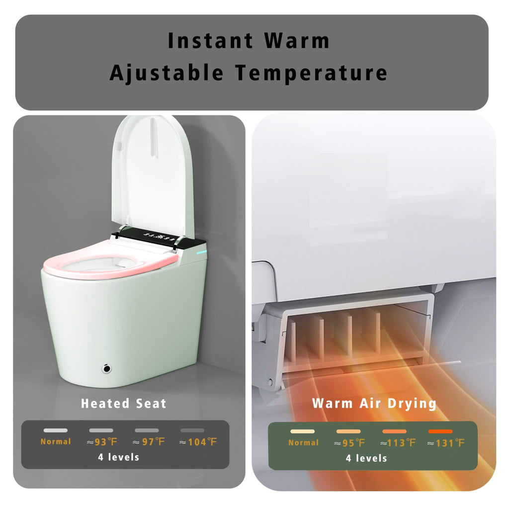 Nuvia Modern Compact Smart Tankless Toilet With Bidet, Auto Open, Auto Flush, Heated Seat And Air Dryer (SAK51990)