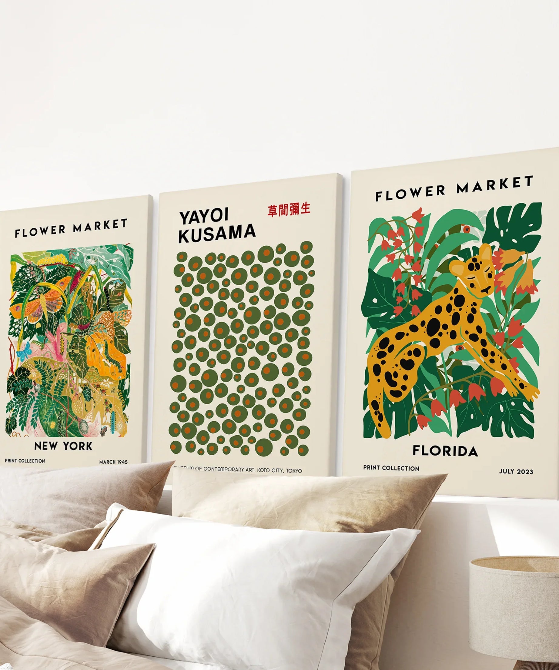 Flower Market, Kusama Art Prints. Modern Tropical Wall Decor
