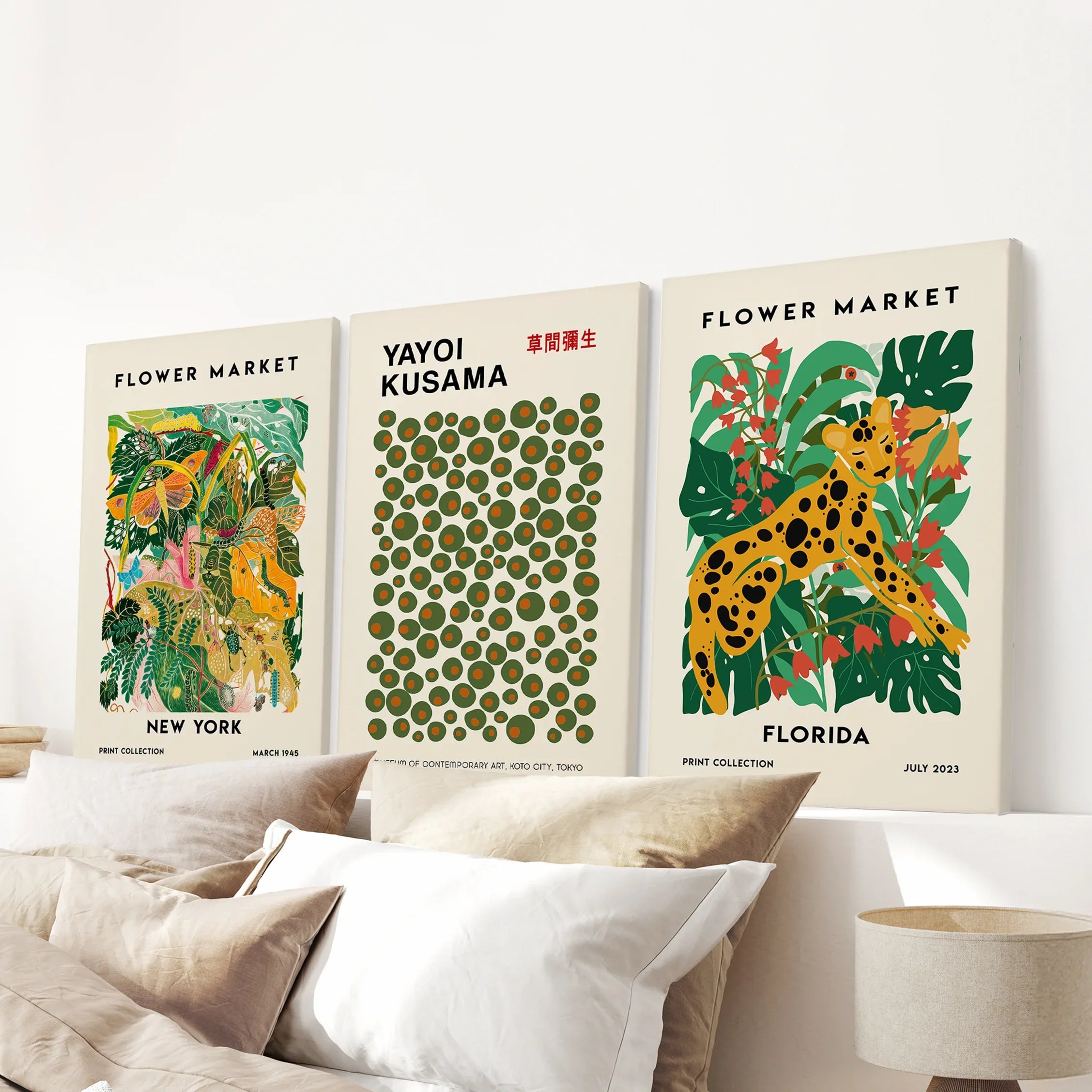 Flower Market, Kusama Art Prints. Modern Tropical Wall Decor