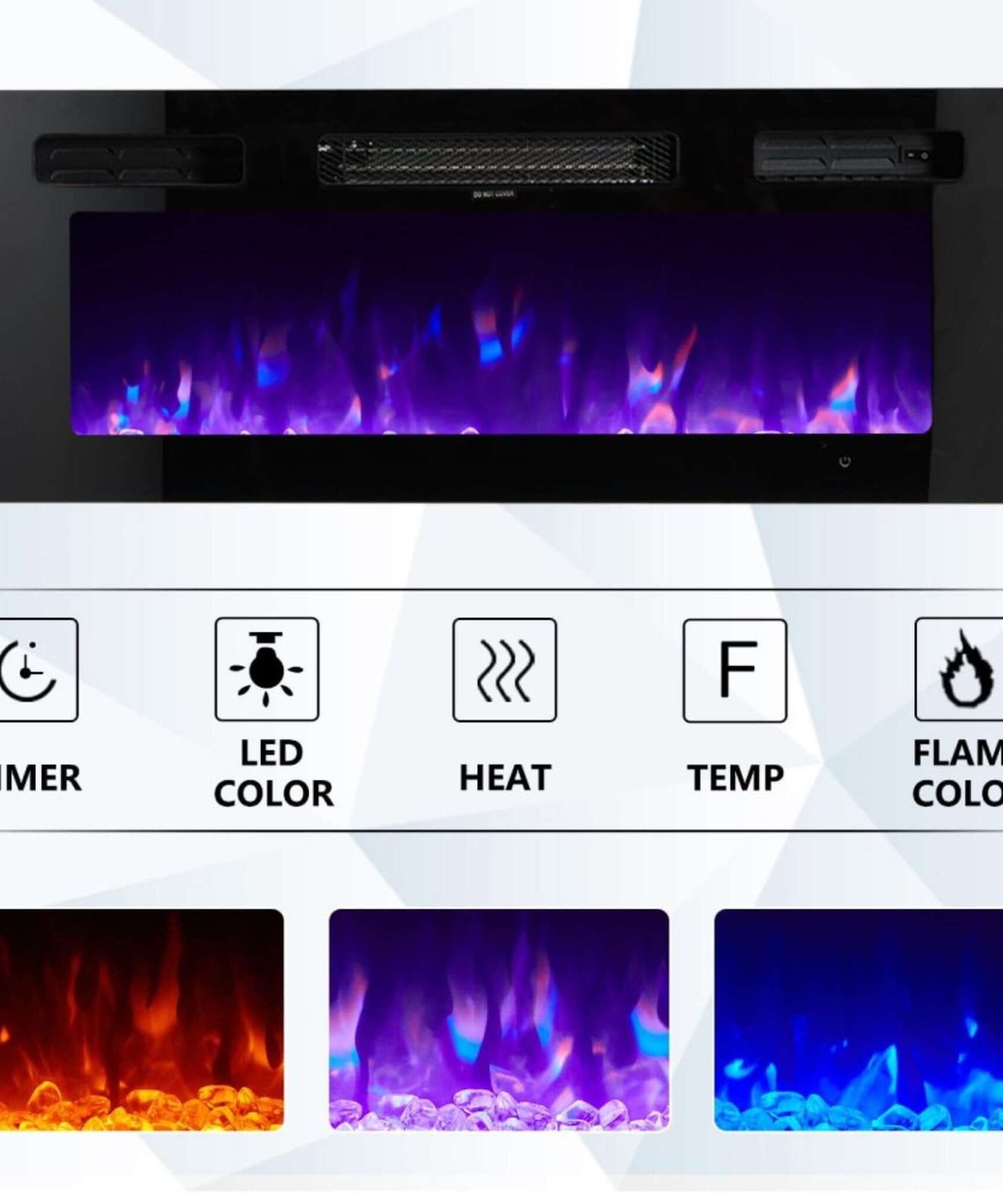 Modern Flames Ambiance 60-Inch Built-In Electric Fireplace With LED Flame Technology [AL60CLX2-G] (SAK12890)