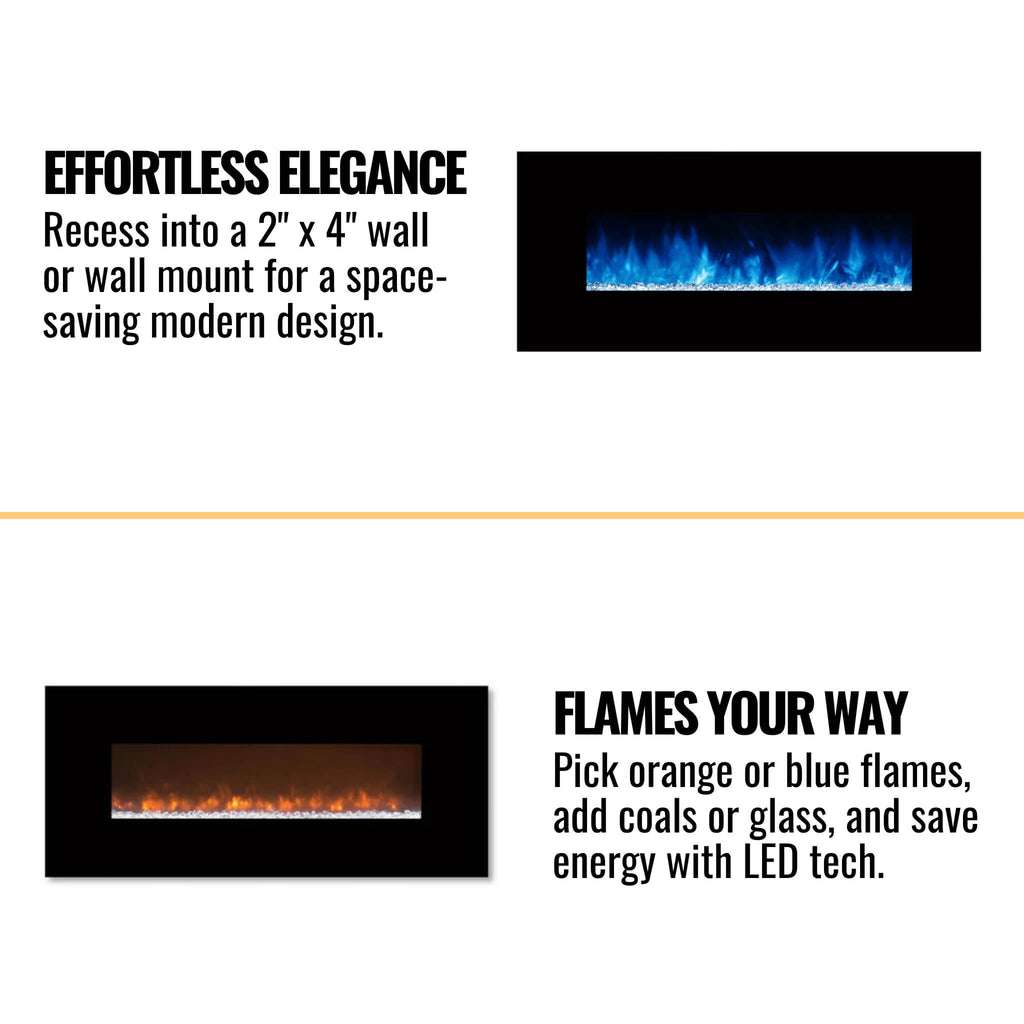 Modern Flames Ambiance 60-Inch Built-In Electric Fireplace With LED Flame Technology [AL60CLX2-G] (SAK12890)