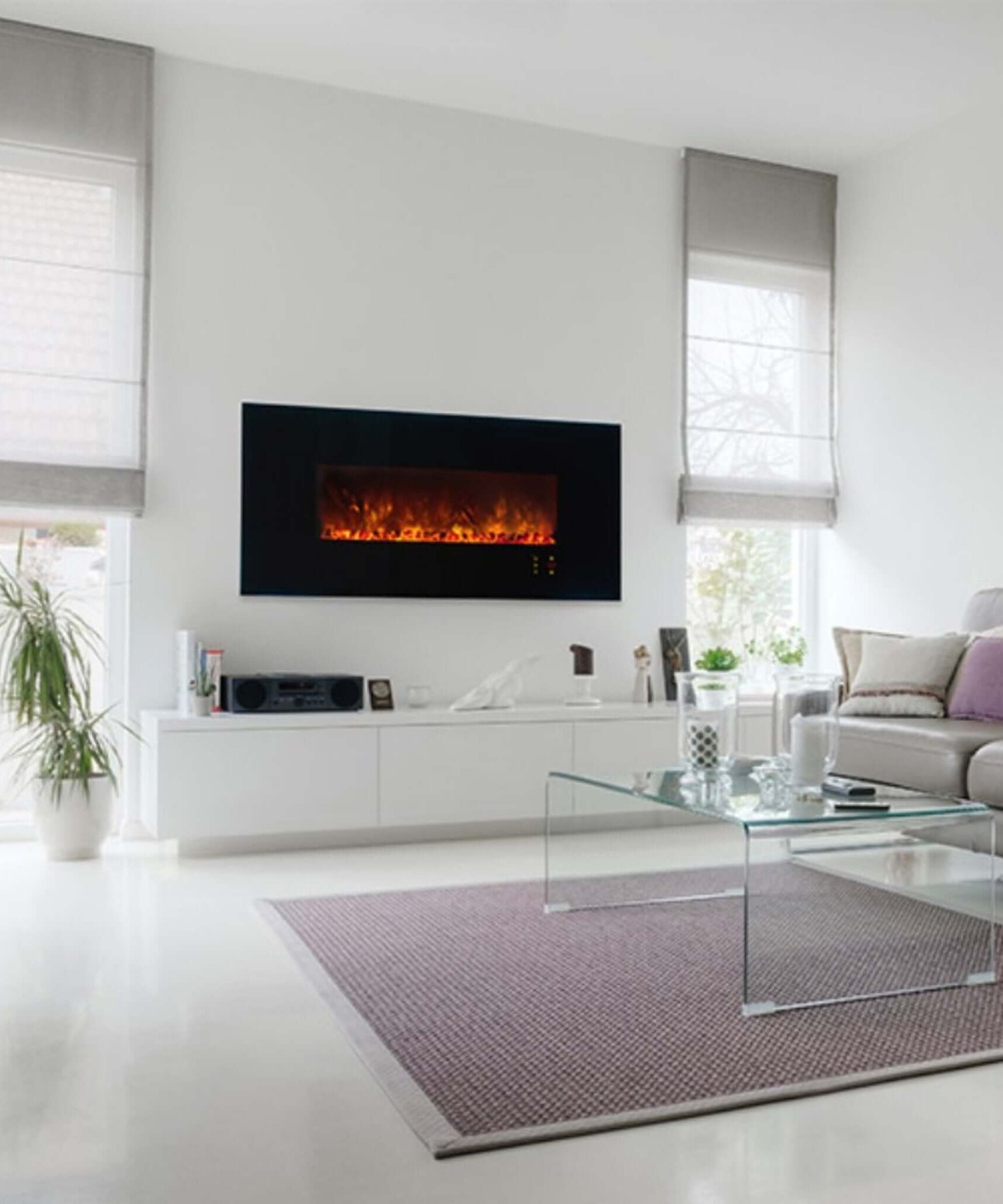 Modern Flames Ambiance 60-Inch Built-In Electric Fireplace With LED Flame Technology [AL60CLX2-G] (SAK12890)