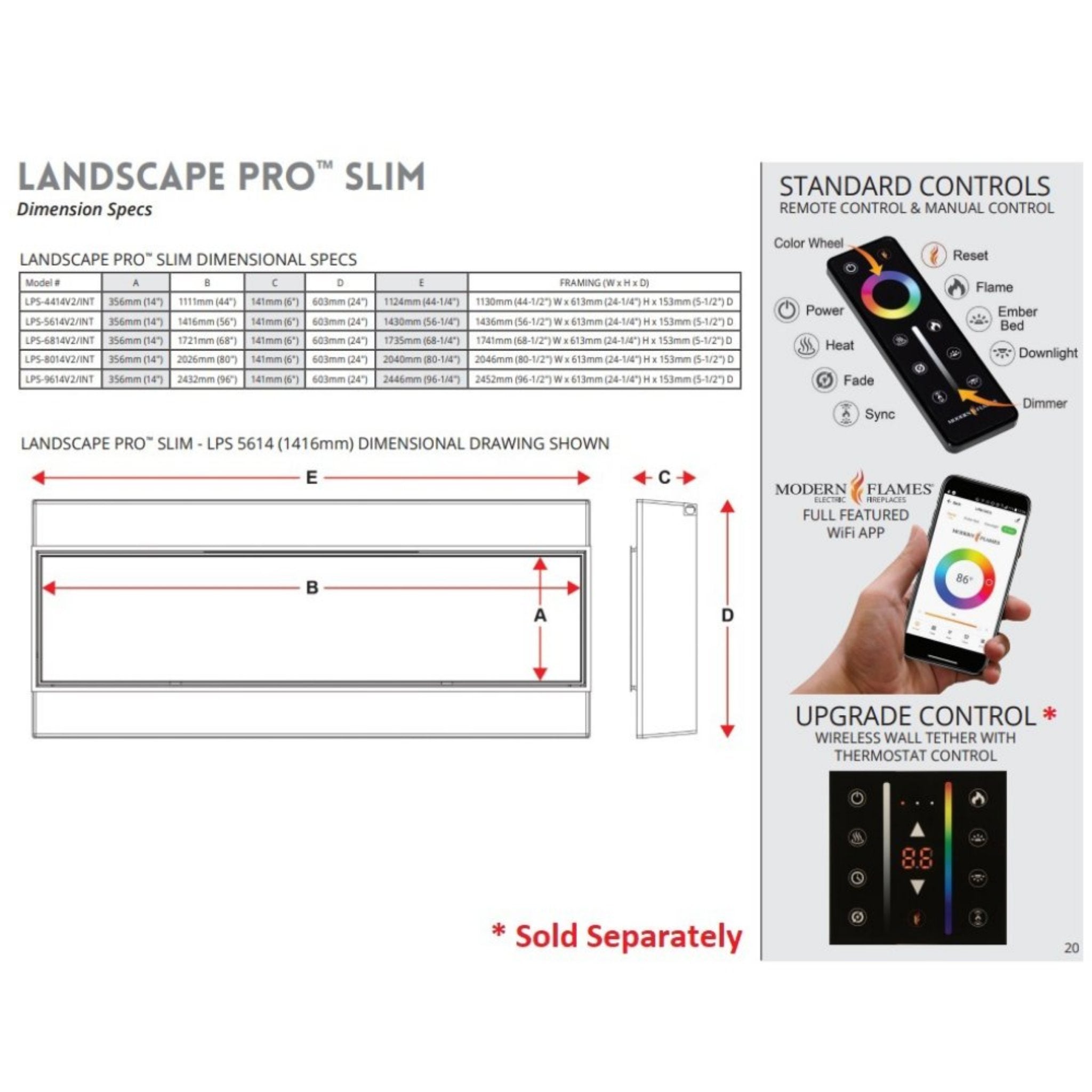 Modern Flames Landscape Pro Slim 44-Inch Built-In Linear Electric Fireplace [LPS-4414V2] (SAK18695)