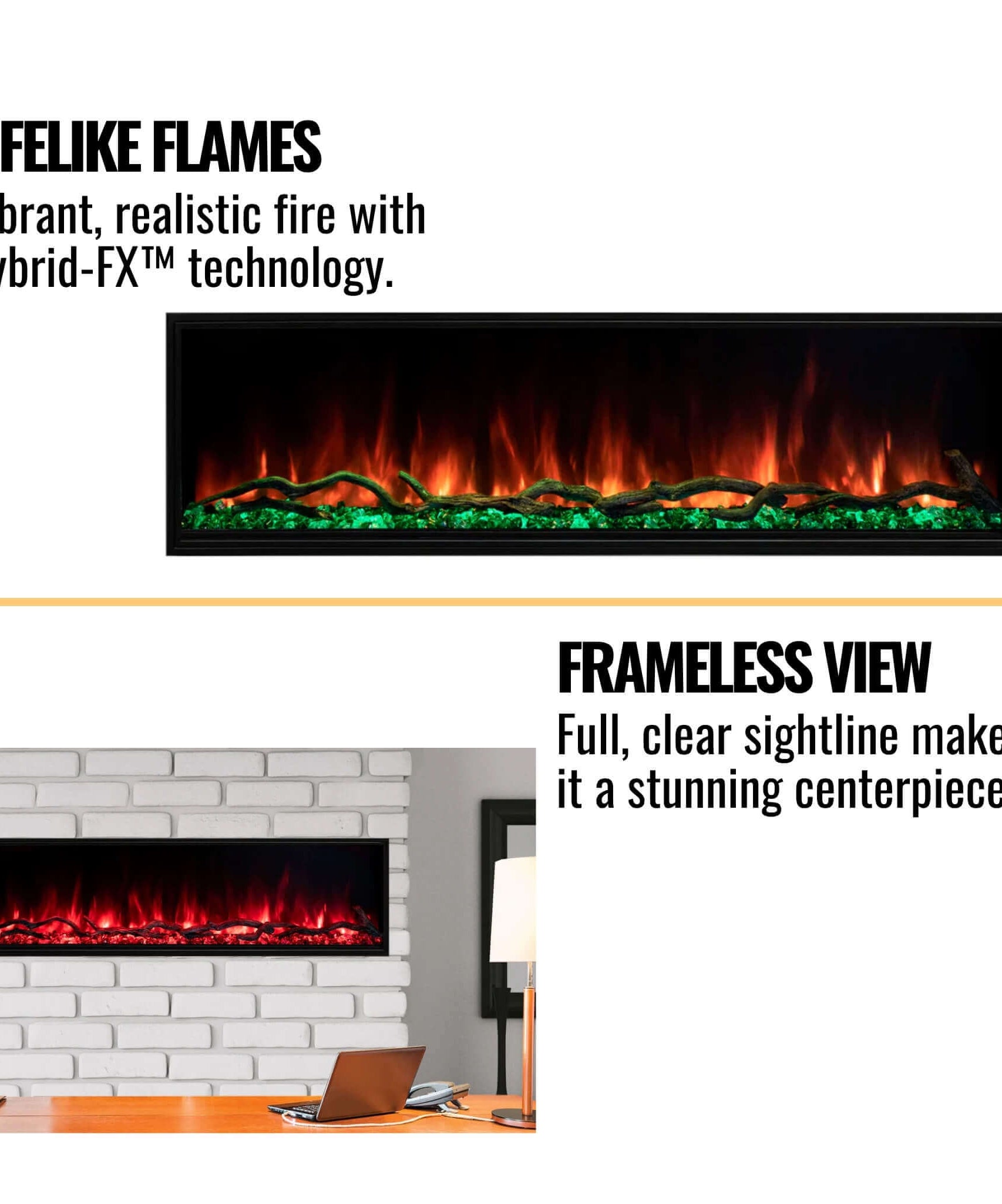 Modern Flames Landscape Pro Slim 56-Inch Built-In Linear Electric Fireplace [LPS-5614V2] (SAK54711)
