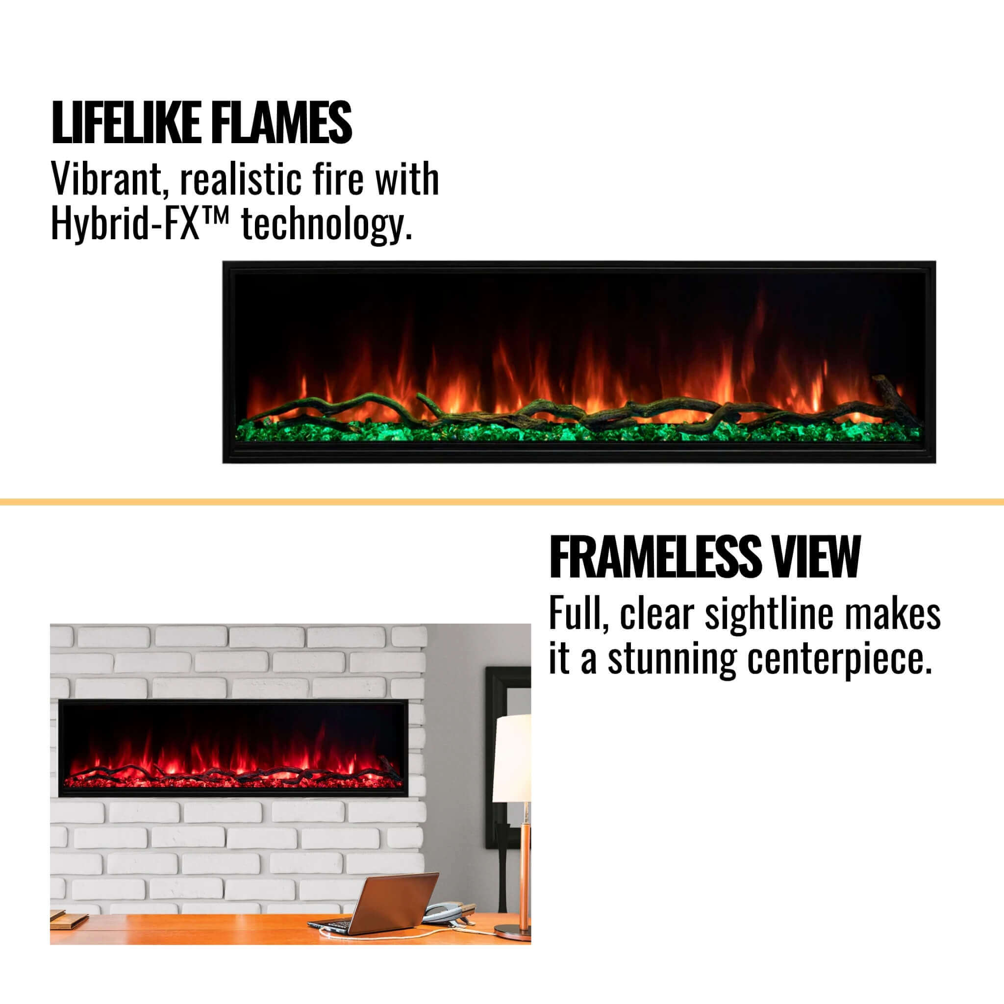 Modern Flames Landscape Pro Slim 56-Inch Built-In Linear Electric Fireplace [LPS-5614V2] (SAK54711)