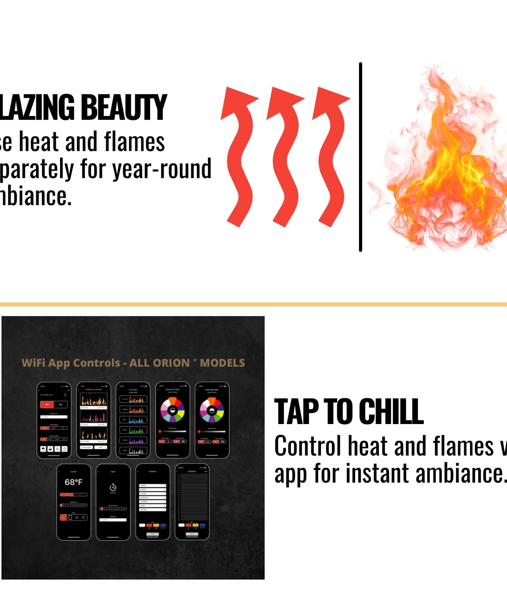 Modern Flames Orion Multi 100-Inch Heliovision Multi-Sided Electric Fireplace [OR100-MULTI] (SAK38017)