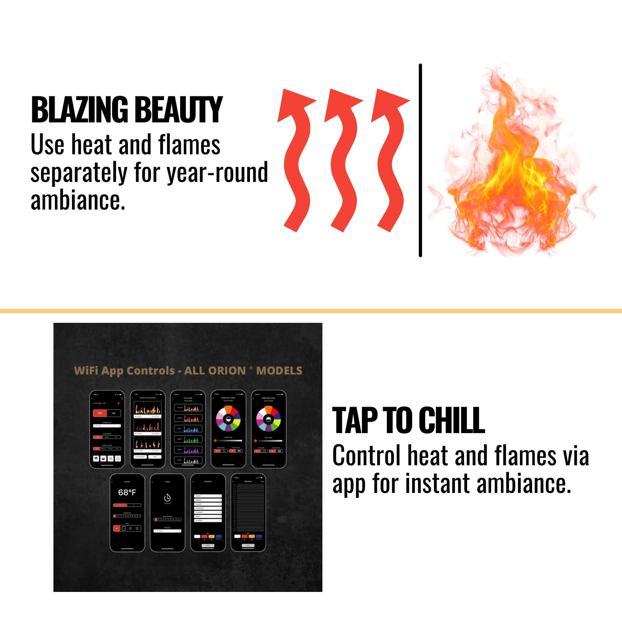 Modern Flames Orion Multi 100-Inch Heliovision Multi-Sided Electric Fireplace [OR100-MULTI] (SAK38017)