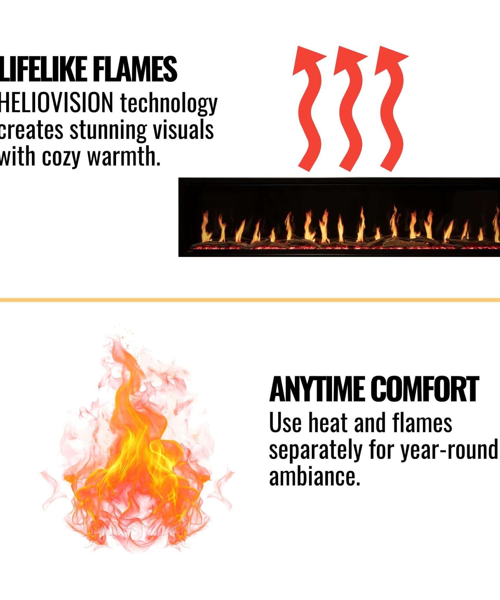 Modern Flames Orion Multi 76-Inch Heliovision Built-In Electric Fireplace [OR76-MULTI] (SAK93726)