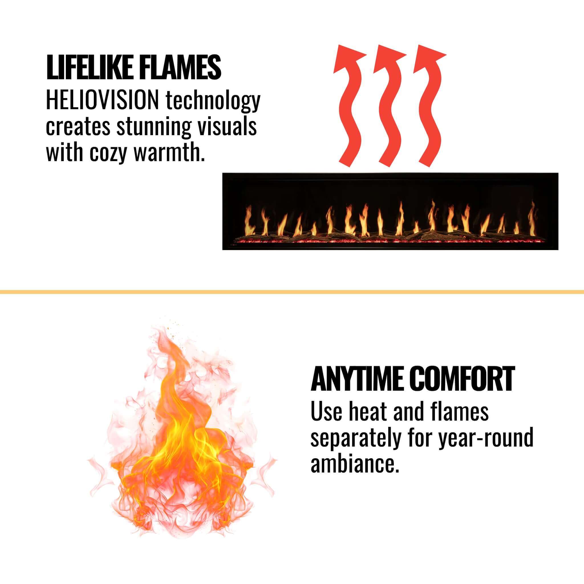 Modern Flames Orion Multi 76-Inch Heliovision Built-In Electric Fireplace [OR76-MULTI] (SAK93726)