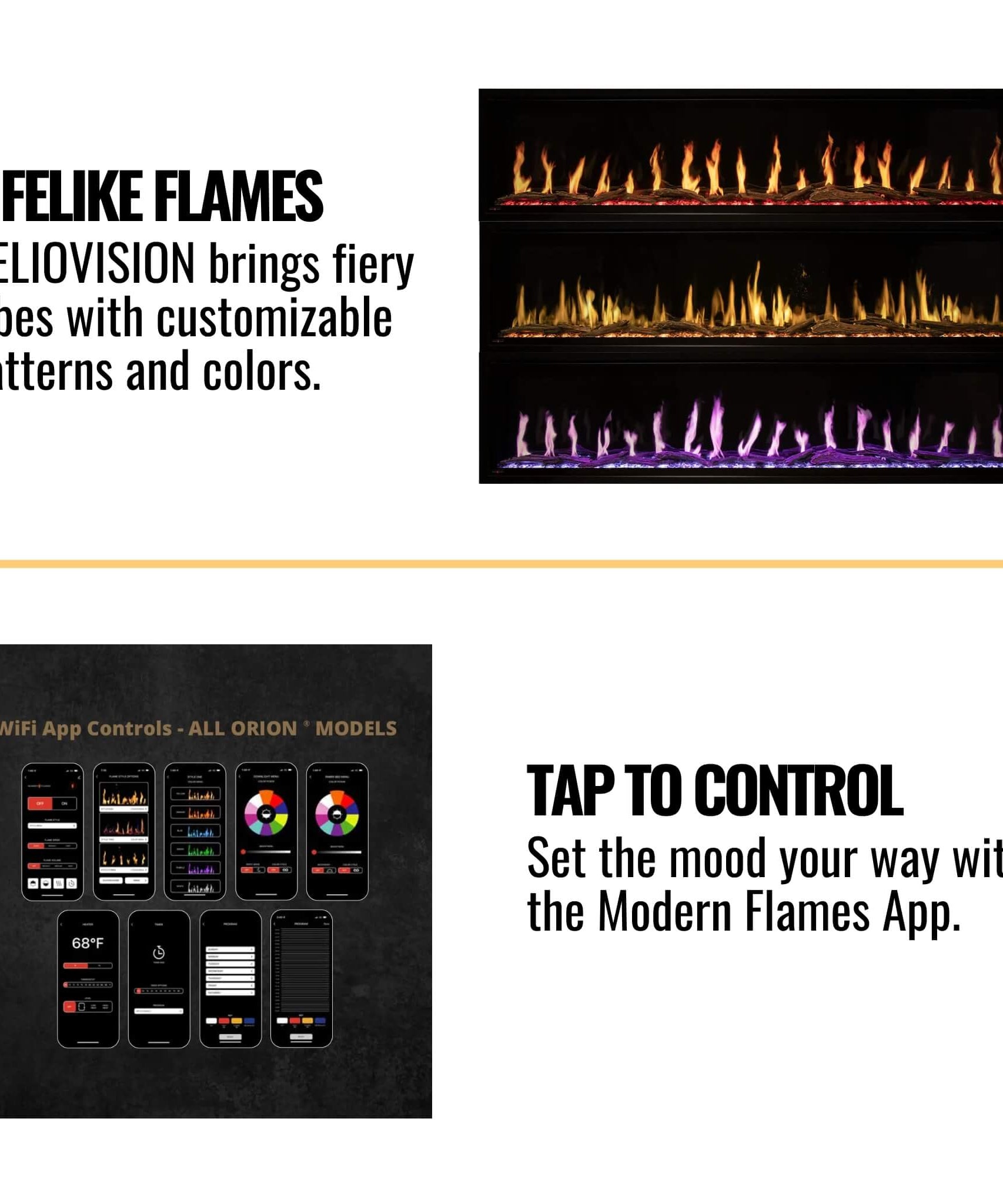 Modern Flames Orion Slim 100-Inch Heliovision Single-Sided Fireplace [OR100-SLIM] (SAK95432)