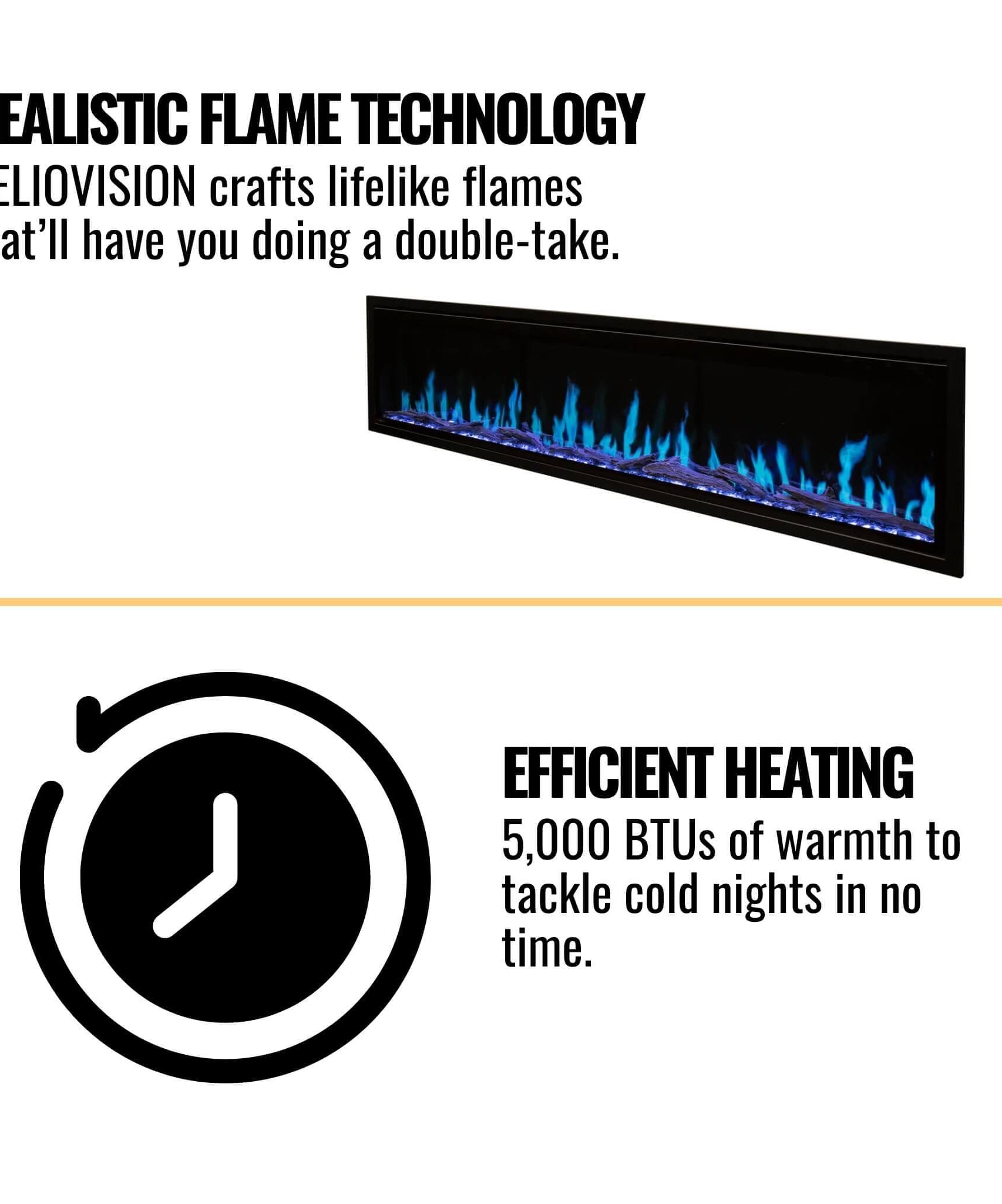 Modern Flames Orion Slim 60-Inch Heliovision Single-Sided Electric Fireplace [OR60-SLIM] (SAK73157)