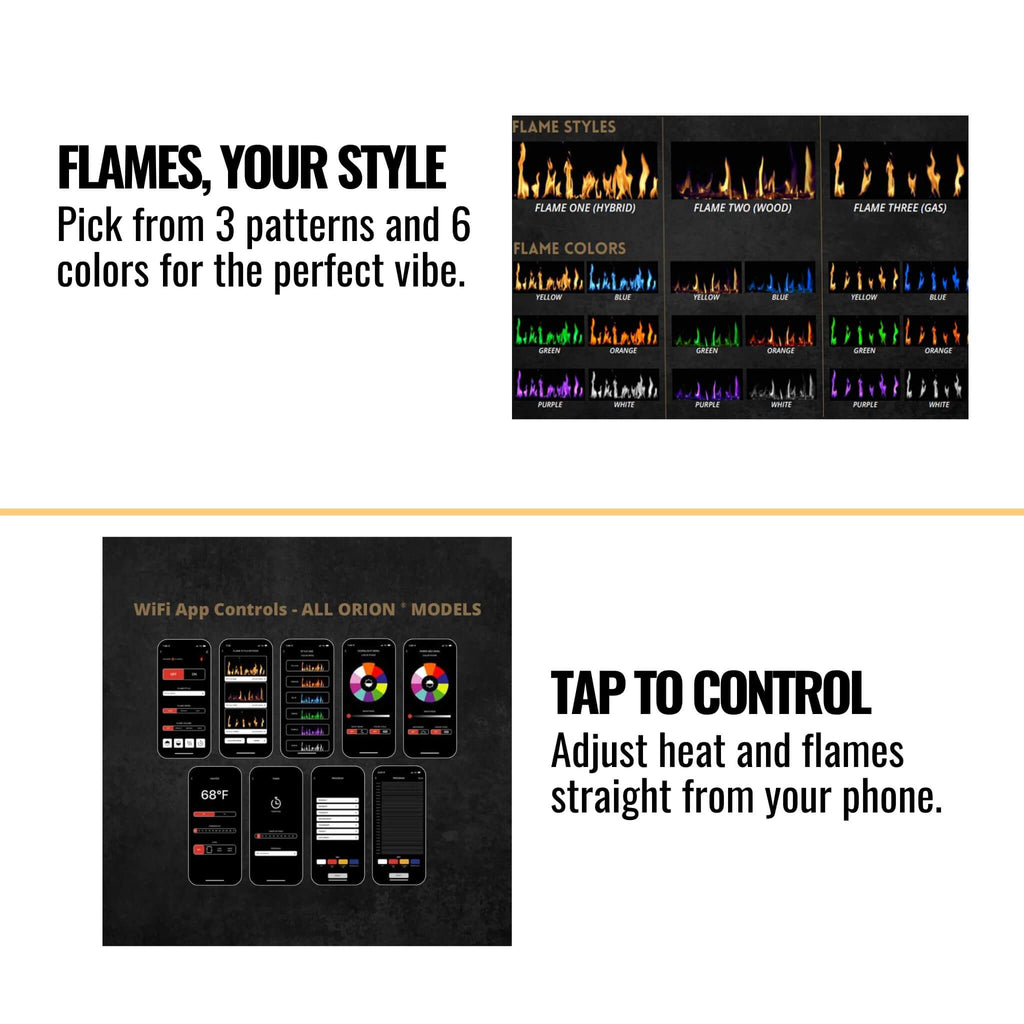 Modern Flames Orion Slim 76-Inch Heliovision Single-Sided Electric Fireplace [OR76-SLIM] (SAK41935)