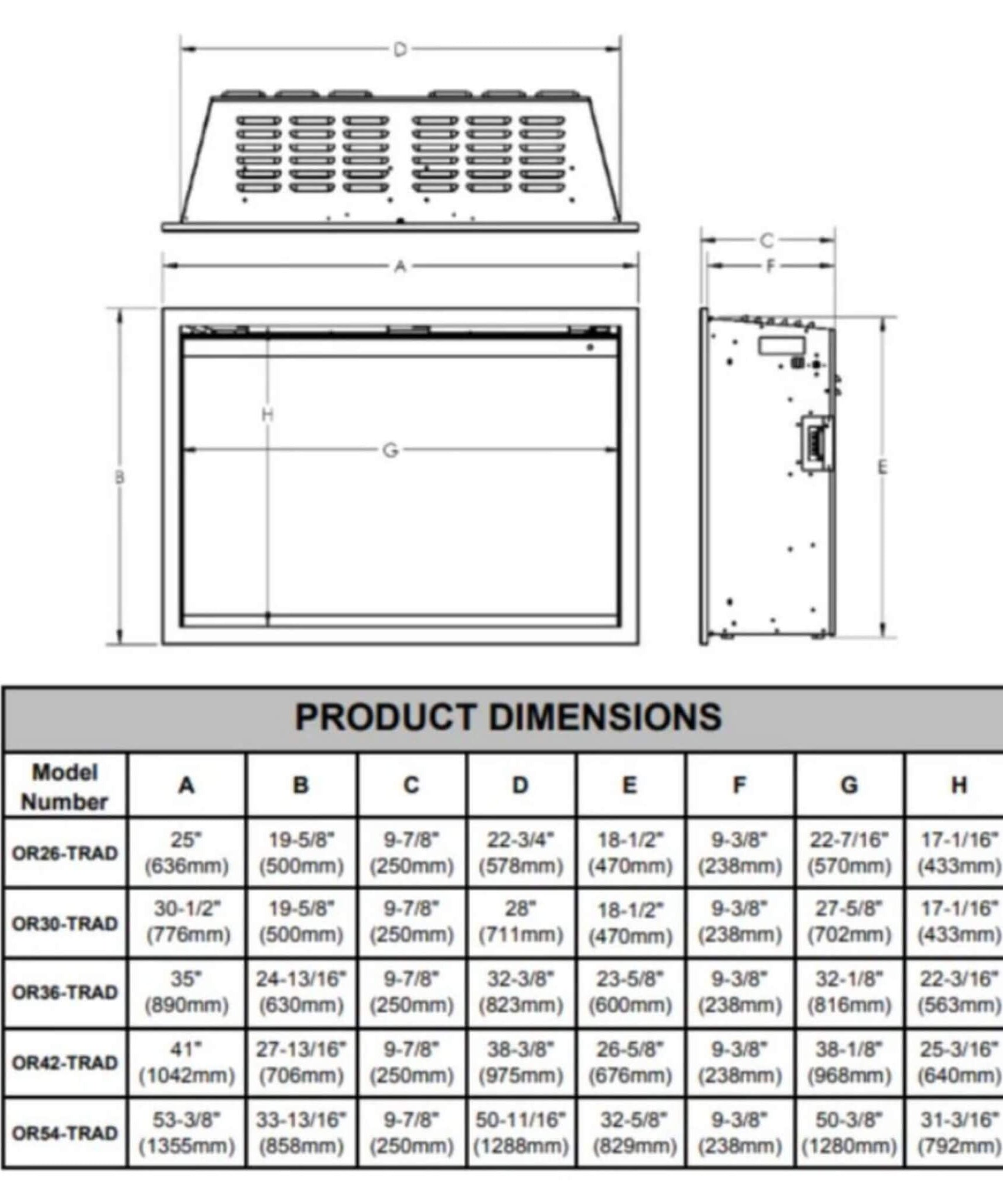 Modern Flames Orion Traditional 36-Inch Heliovision Electric Fireplace [OR36-TRAD] (SAK91024)