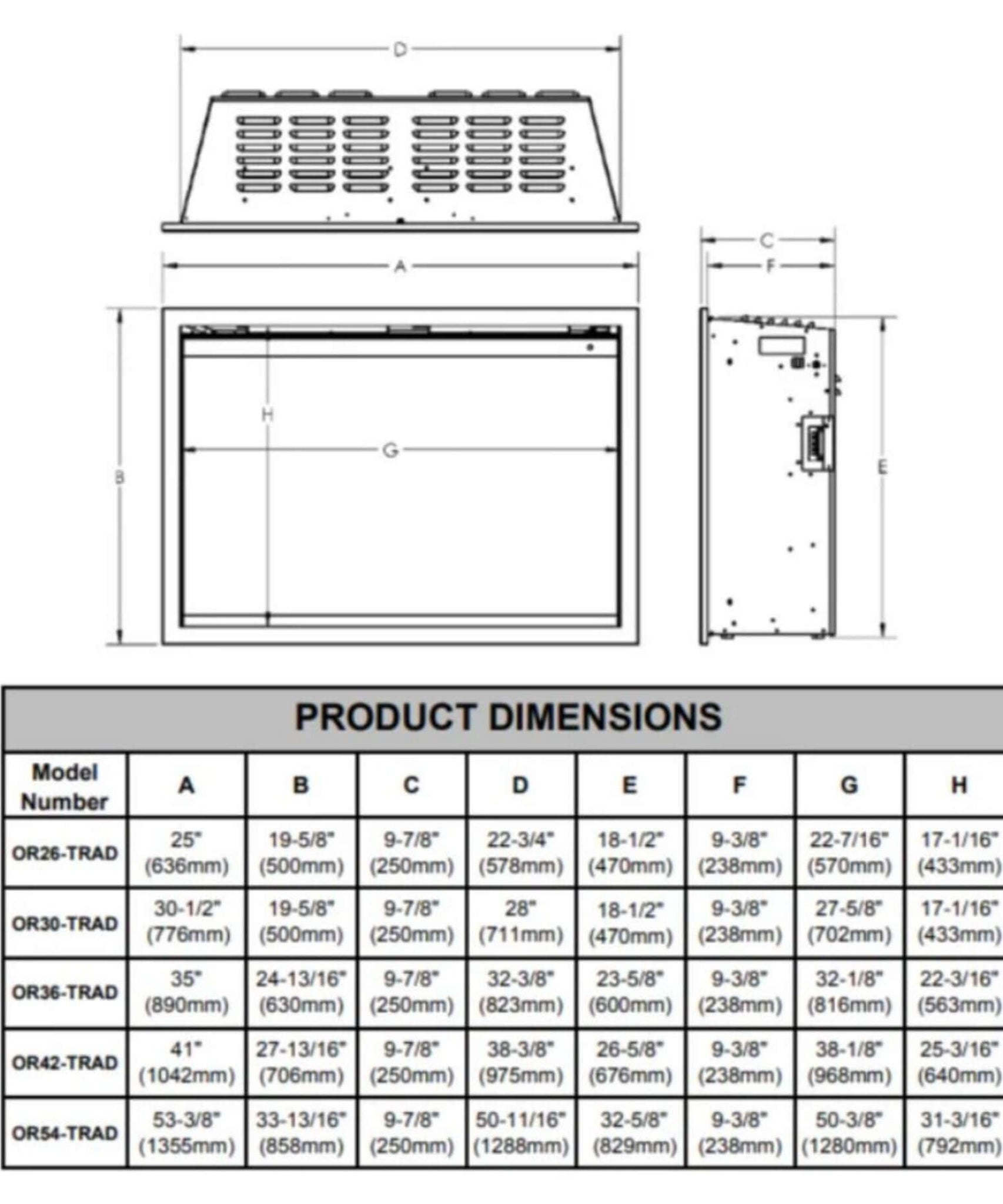 Modern Flames Orion Traditional 42-Inch Heliovision Electric Fireplace [OR42-TRAD] (SAK83765)
