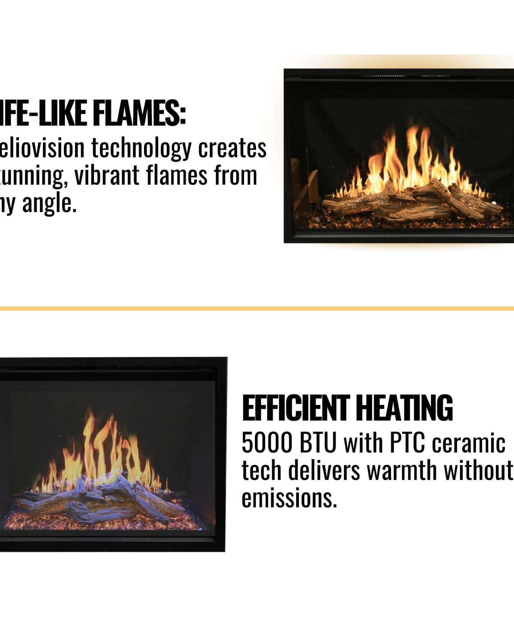 Modern Flames Orion Traditional 54-Inch Heliovision Electric Fireplace [OR54-TRAD] (SAK74620)