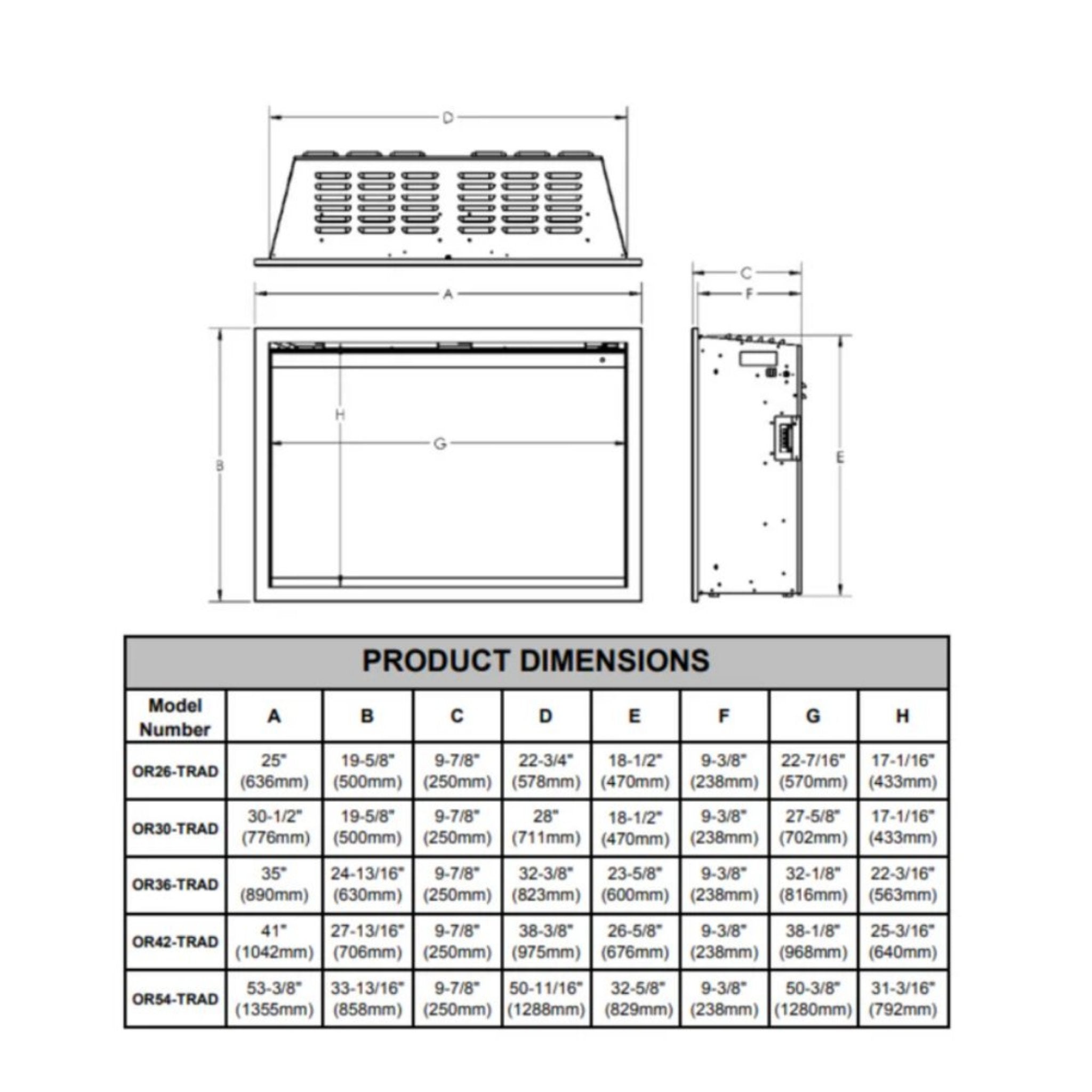 Modern Flames Orion Traditional 54-Inch Heliovision Electric Fireplace [OR54-TRAD] (SAK74620)