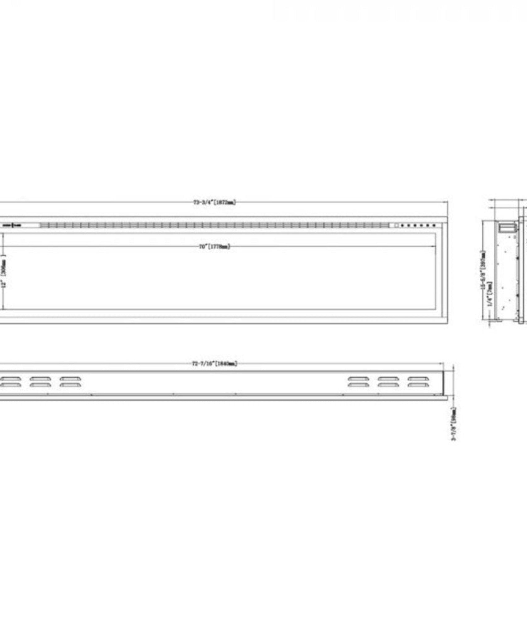 Modern Flames Spectrum Slimline 74-Inch Built-In Linear Electric Fireplace [SPS-74B] (SAK73458)